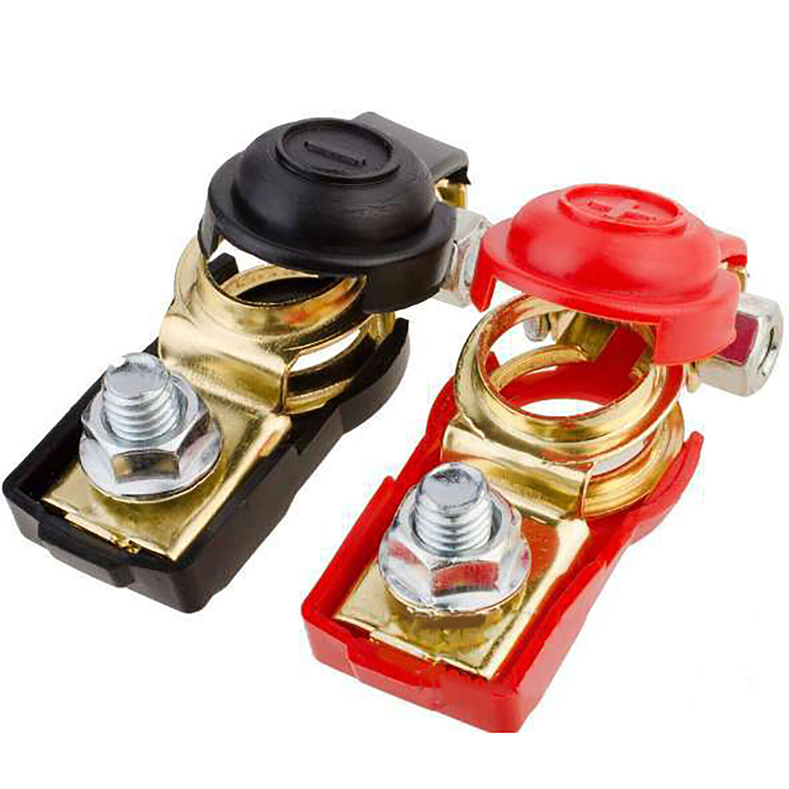 Universal 2 Car Battery Terminal Connector Top Post Positive Negative Heavy Duty