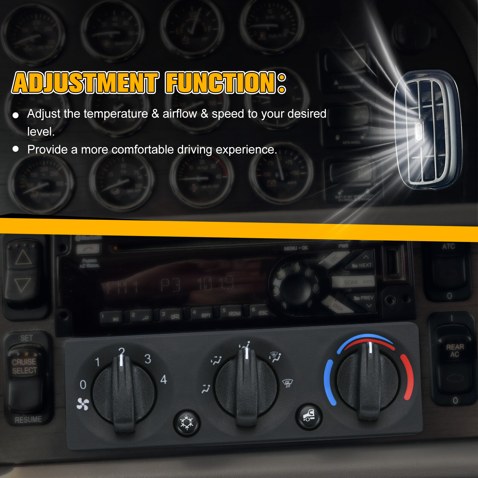 Q21-6012 New HVAC CONTROL PANEL Assembly For Peterbilt 2008-2015 385 386