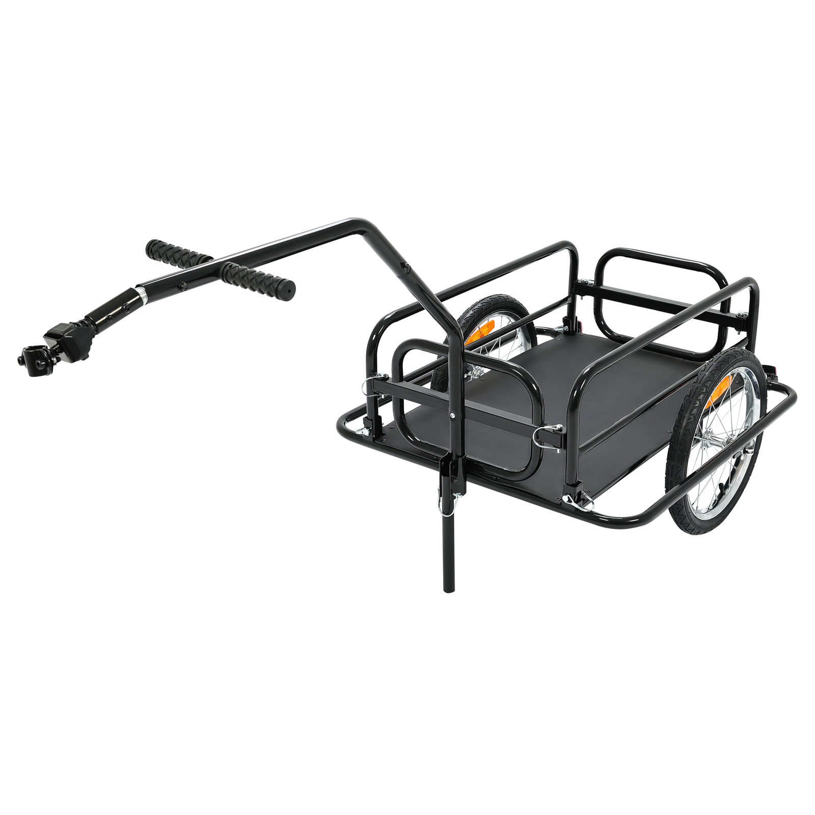 Universal Black Steel Frame Foldable Bicycle Cargo Trailer with Hitch