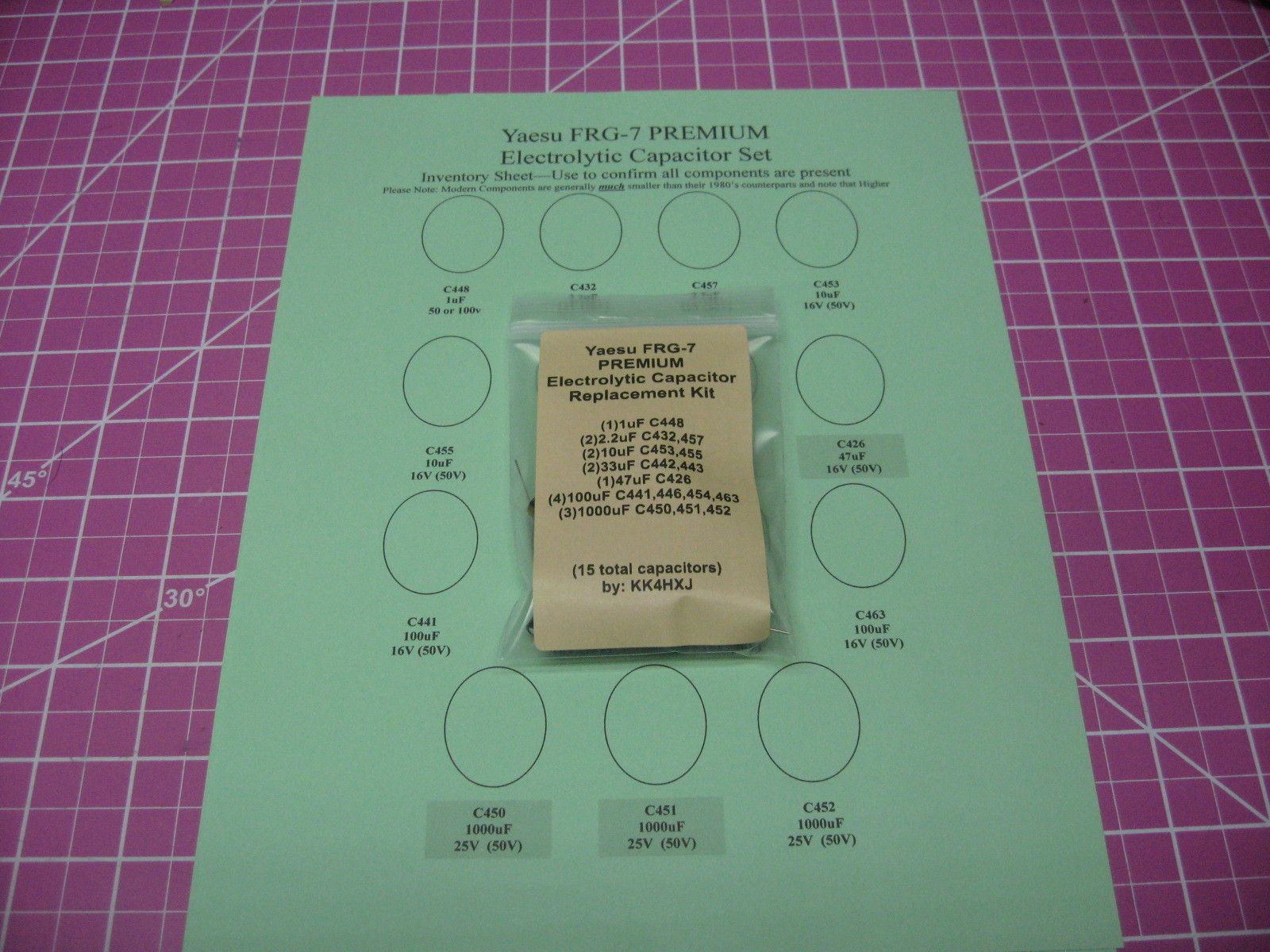 Yaesu FRG-7 - Electrolytic Capacitor rE-Cap Kit - 15 Capacitors - Premium Kit