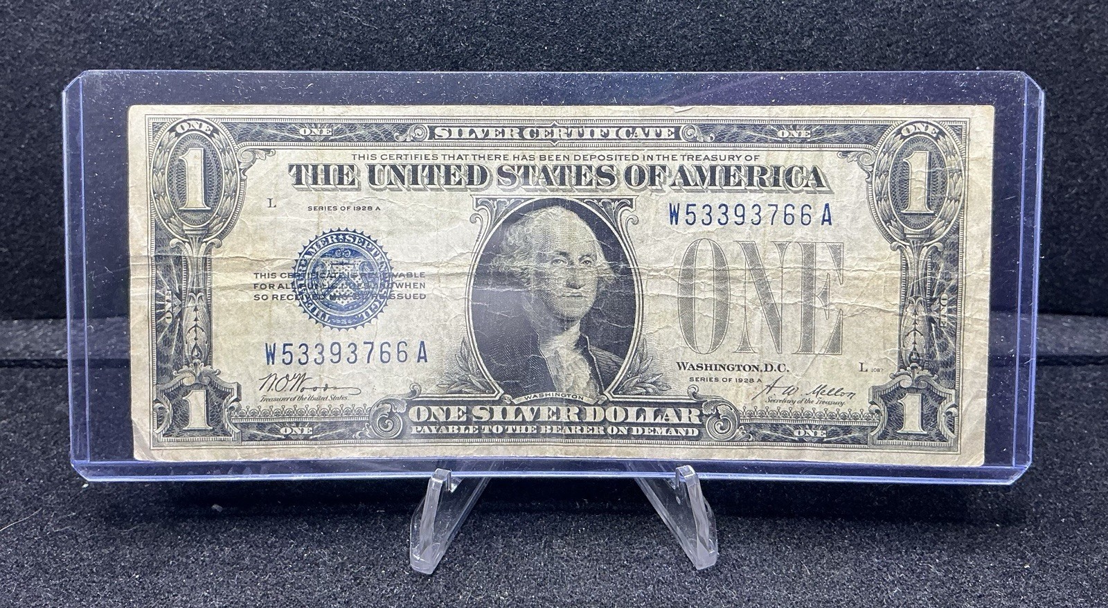 1928A US $1 SILVER CERTIFICATE NOTE- FUNNY BACK Z276