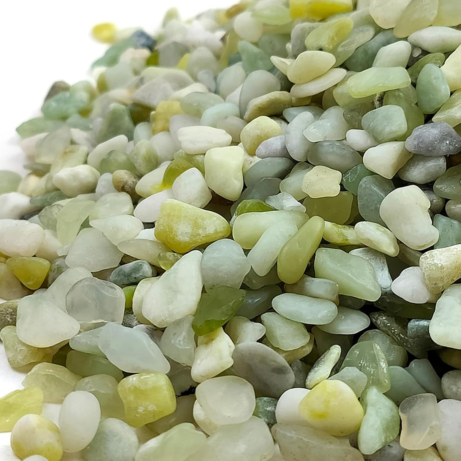Jade Pebbles for Indoor Plants,1/4 Inch (3-6 MM) Polished Green Pea Gravel Small