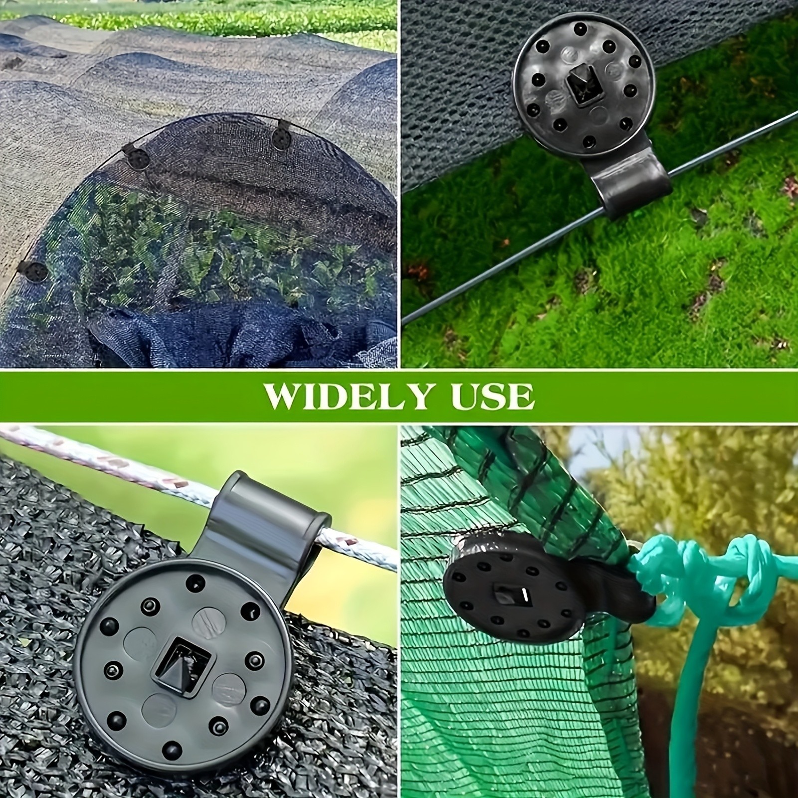 100PCS Black Plastic Net Clips - For Shade Cloth & Garden Netting Fixing