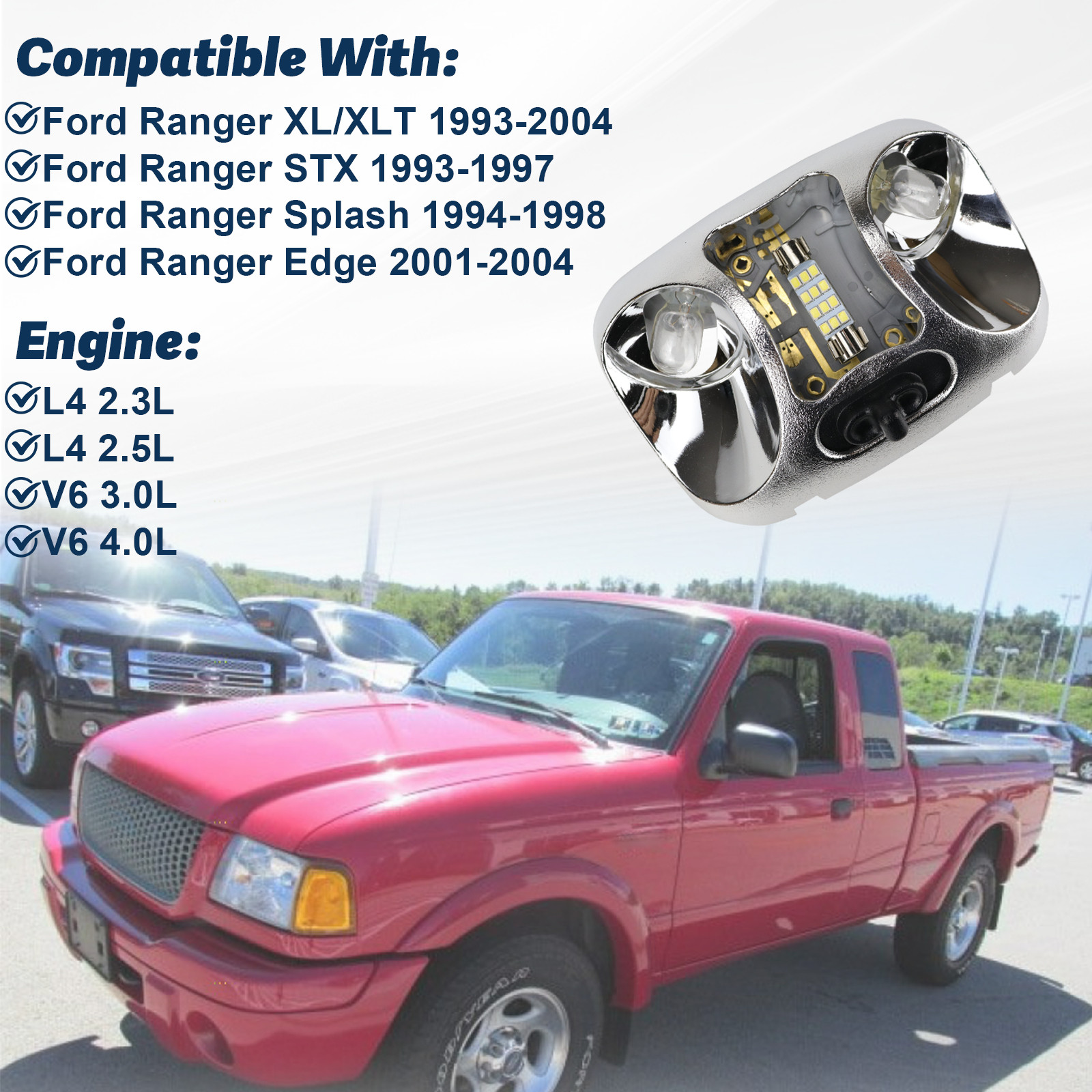 Interior Dome Cab Lamp Light For Ford Ranger Splash 1994-1998 OE# F37Z13776B