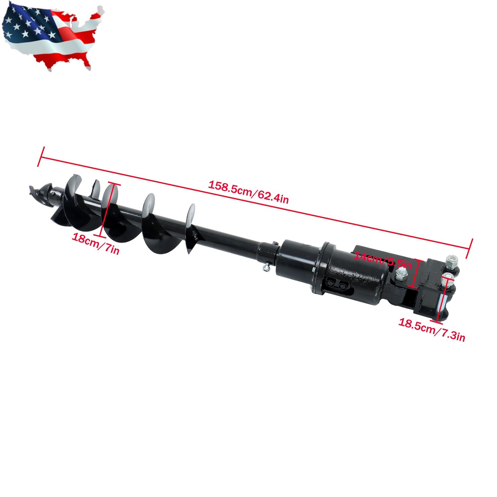 200mm Diameter 8in Auger Attachment for One Ton Mini Excavator