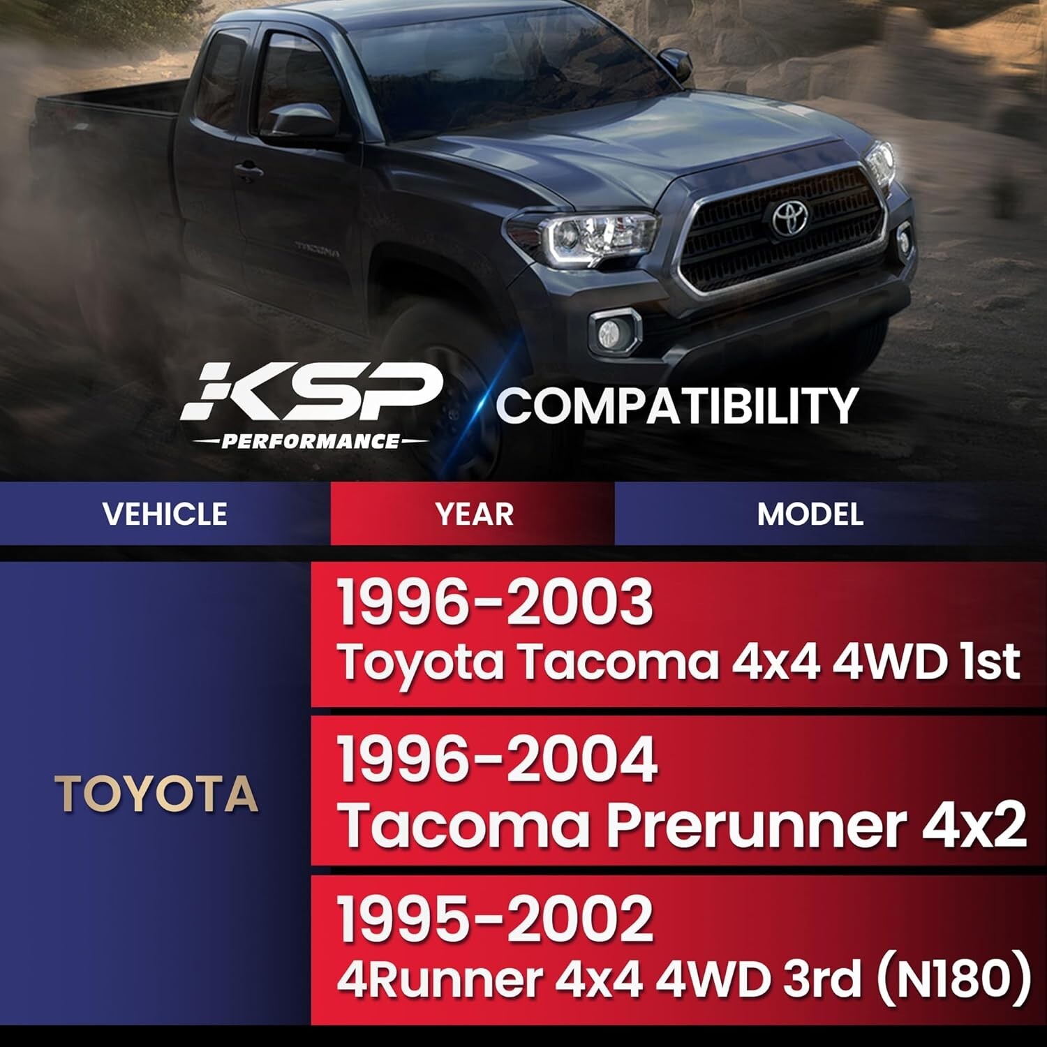 KSP 2-4" Upper Control Arm For 1996-2003 Toyota Tacoma 1995-2002 4Runner 4WD