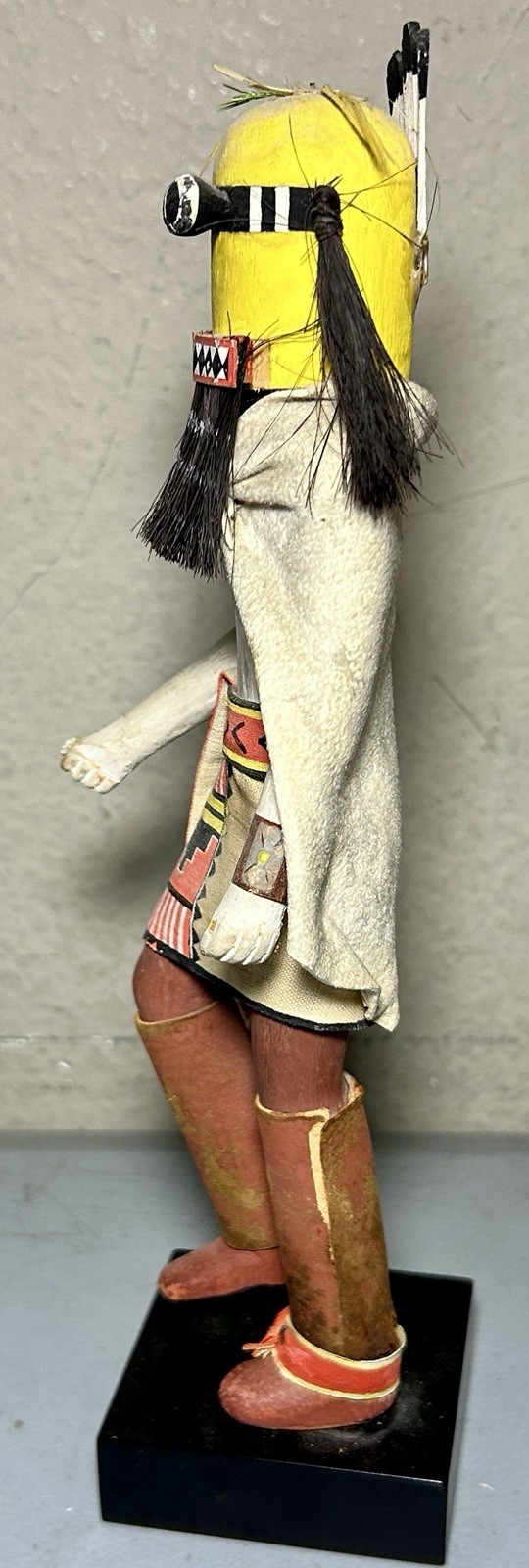Antique Authentic Zuni or Hopi Kachina Doll Yellow Clown Koshare A’hote 9” Tall