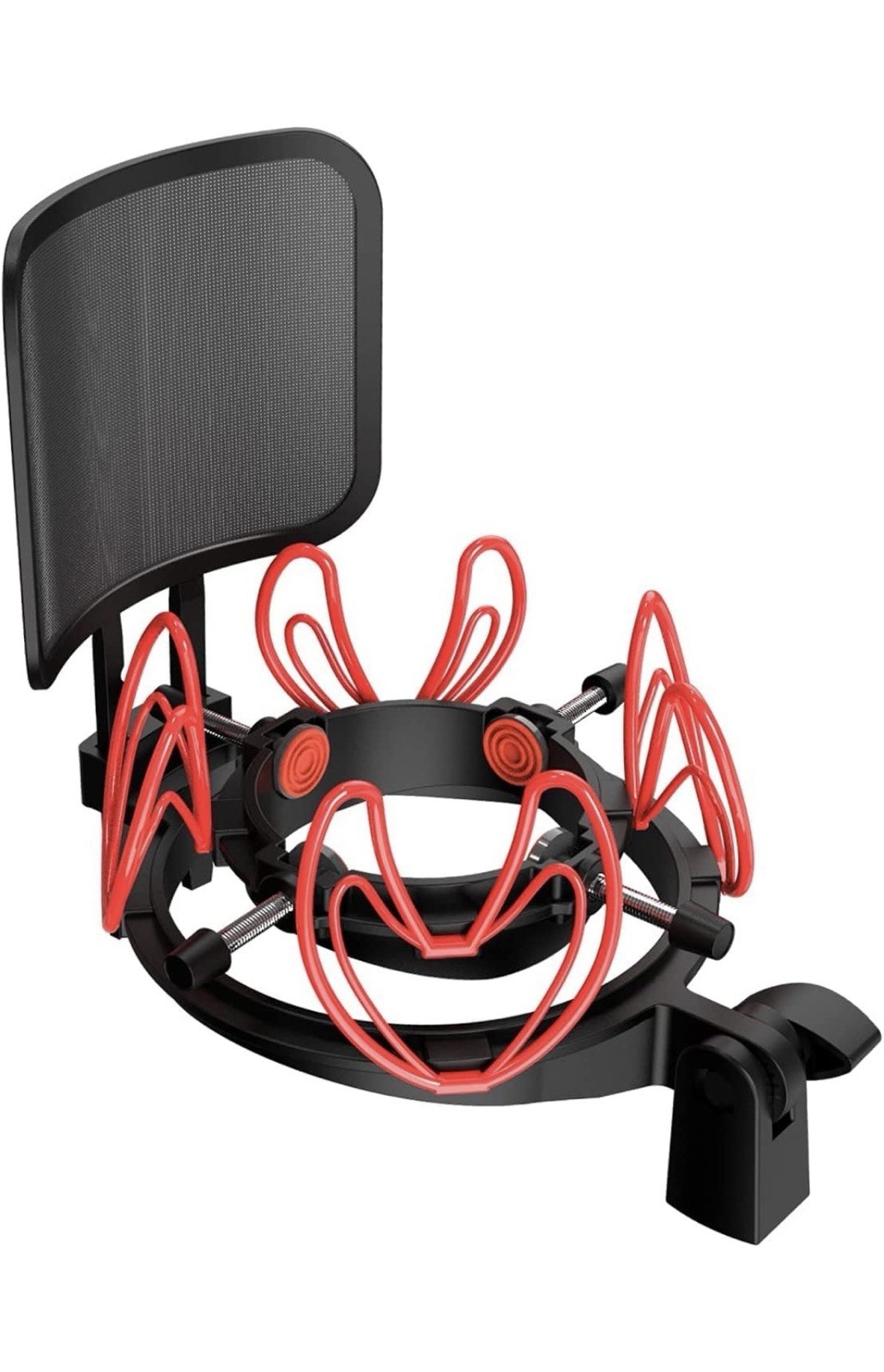 Universal Microphone Shock Mount with Pop Filter- Anti Shock Mic Mount