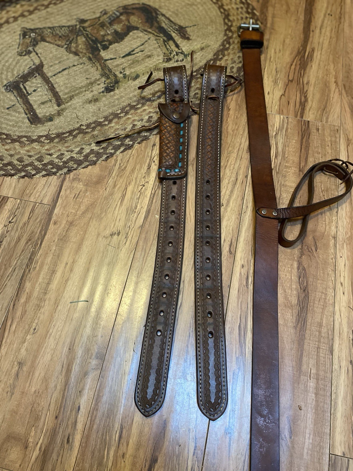 Double J Saddlery Western Saddle Back Billets + Flank Cinch BuckstitchHolder USA