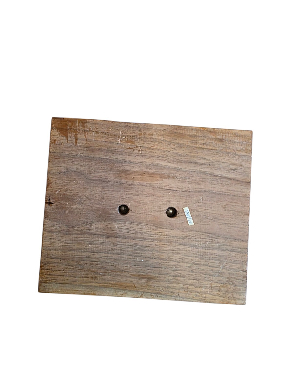 Vintage Triple Desk Call Bell Chime Set Wood Base Metal Bells Patina