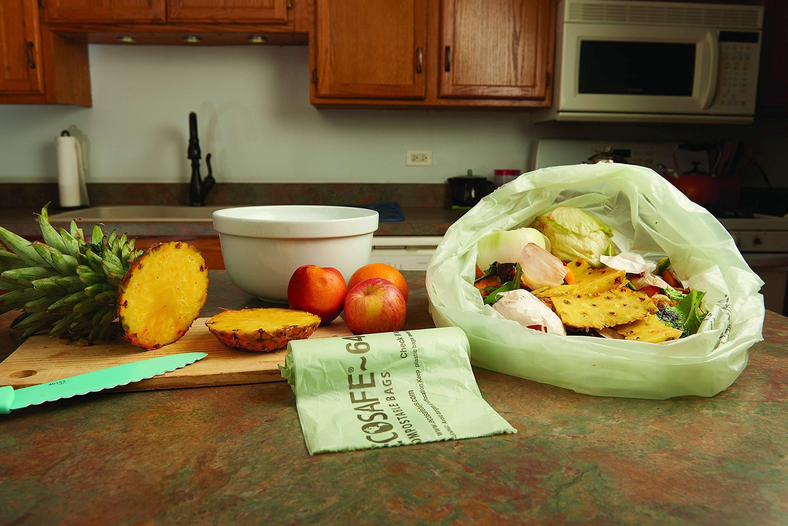 Stout by Envision Ecosafe-6400 Bags, 32 Gal, 0.85 Mil, 33" X 48", Green, 50/box