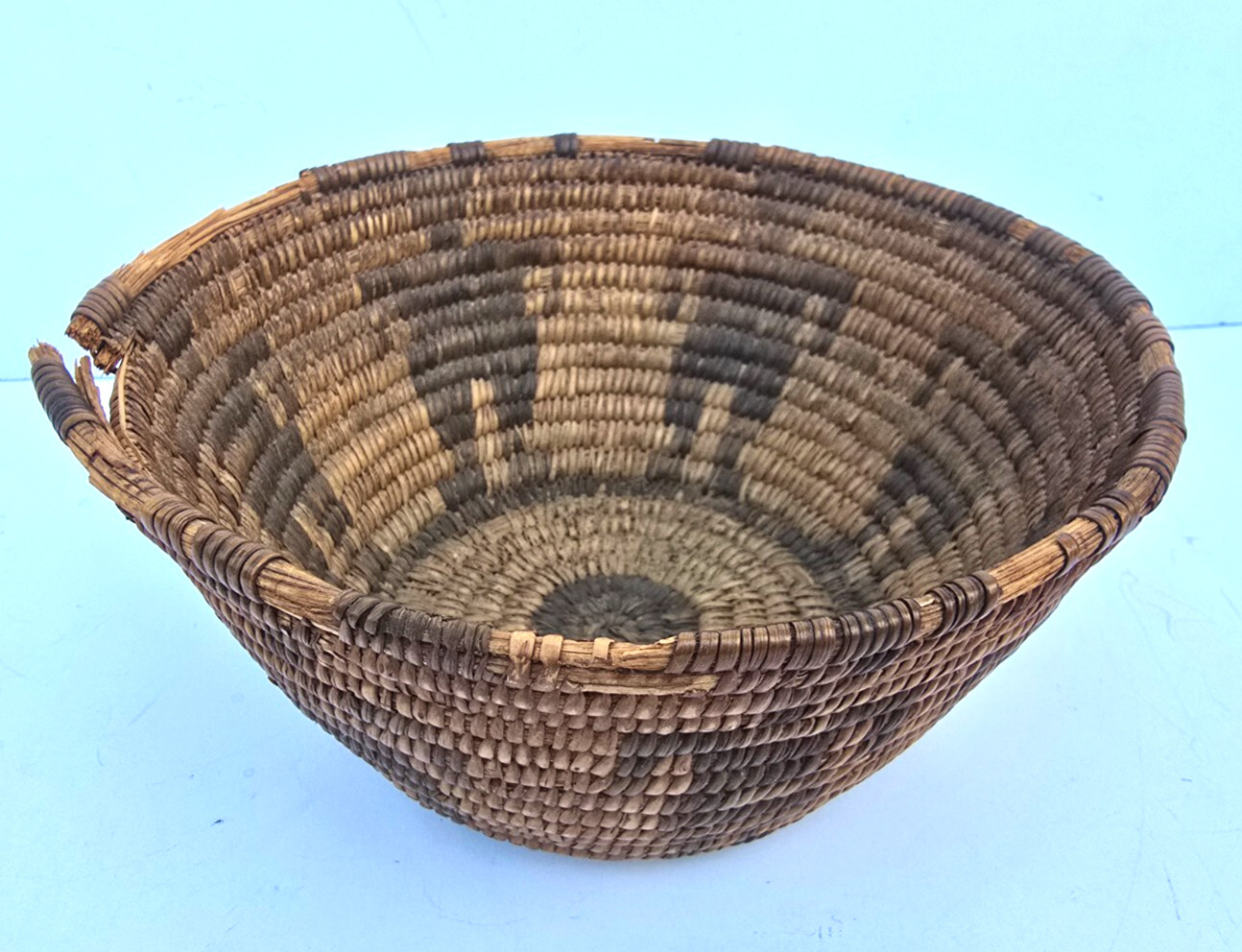 Apache Native American Figural Woven Handmade Basket w/ Human Figures