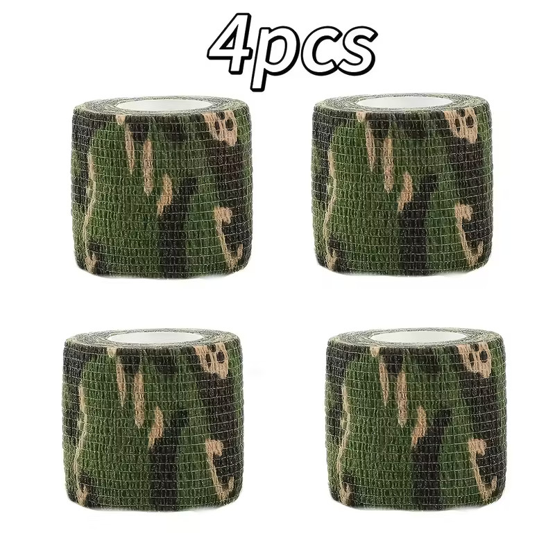 4 Roll 4.5M Camo Wrap Camouflage Tape For Rifle Gun Hunting Stealth Tape 5 Color