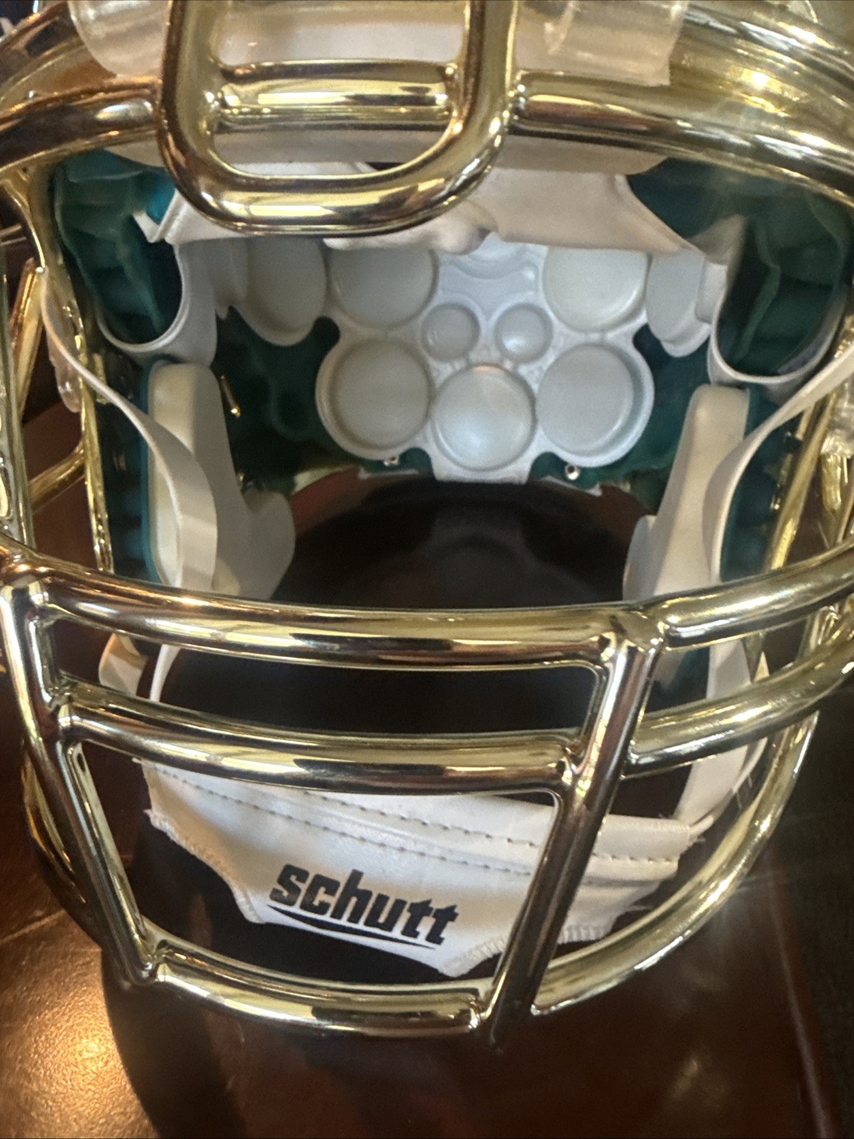 SAN FRANCISCO 49ERS Full Size Chrome Authentic Gold Football Helmet -