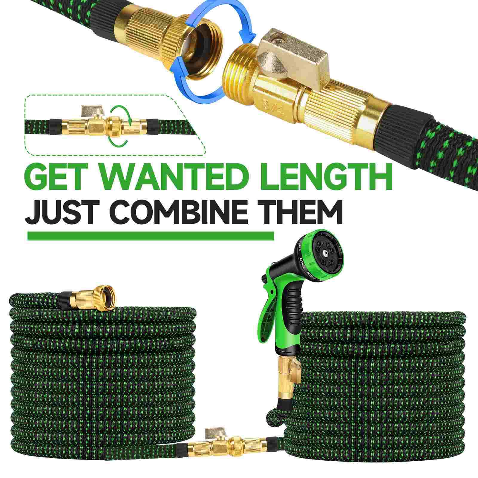 Durable Lightweight 3X Expandable Flexible Garden Water Hose 25/50/75/100/150ft