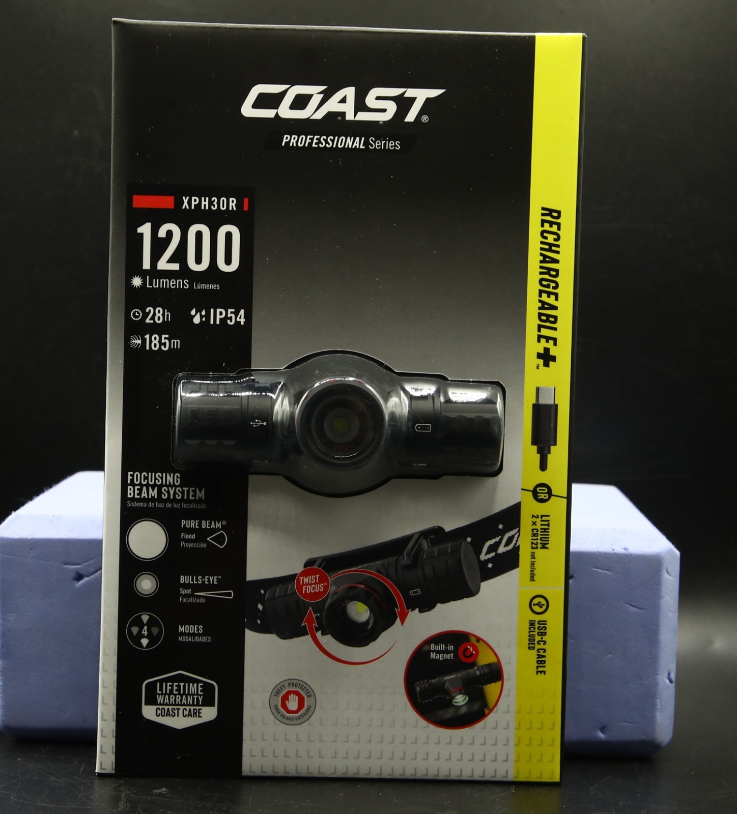 Coast 1200 Lumen USB-C Rechargeable Dual Power Headlamp (XPH30R)