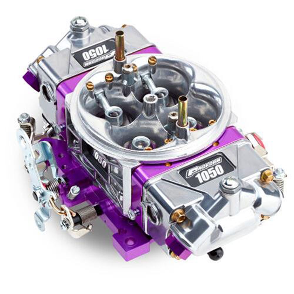 Proform Carburetor 67209; Race Series 1050 cfm Mech Sec, Polished/Purple, Gas