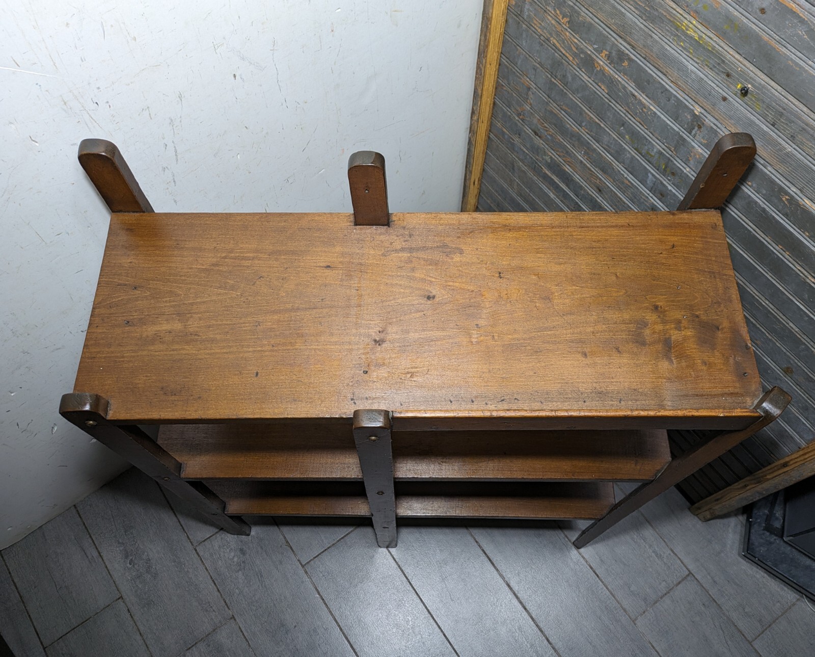 Antique Rustic Mission Arts & Crafts Style Display Book Shelf Open Bookcase