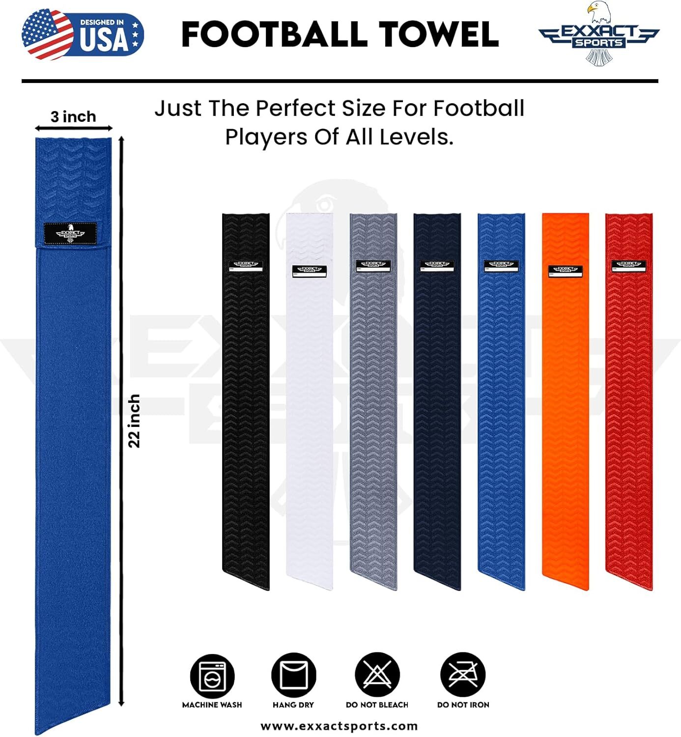Exxact Sports Streamer Football Towel with Hook & Loop Fastener,Ultra Thin Towel