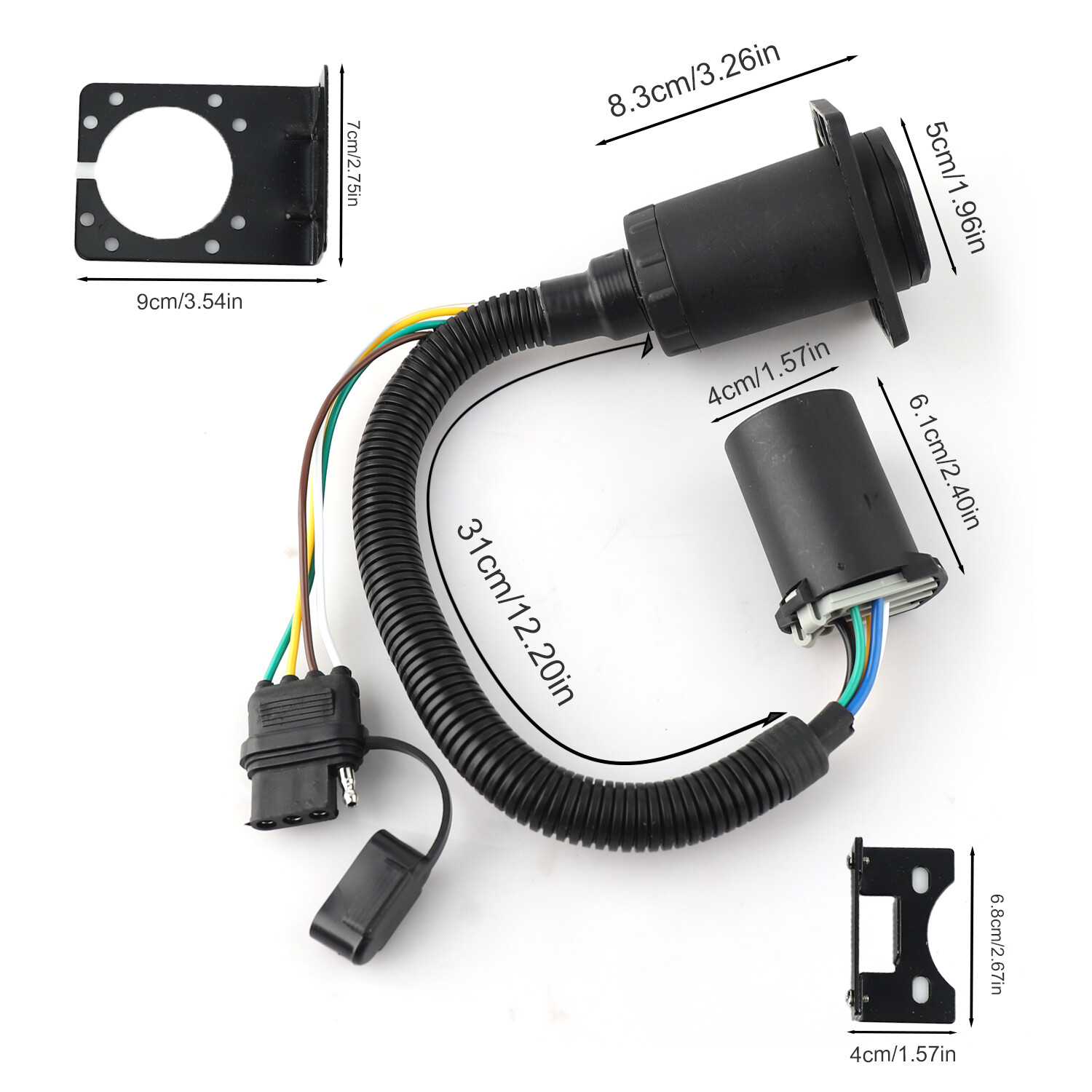 For Chevy Silverado 1500 2500 7 Way Trailer Wiring Harness 4 Way Flat Plug Kit