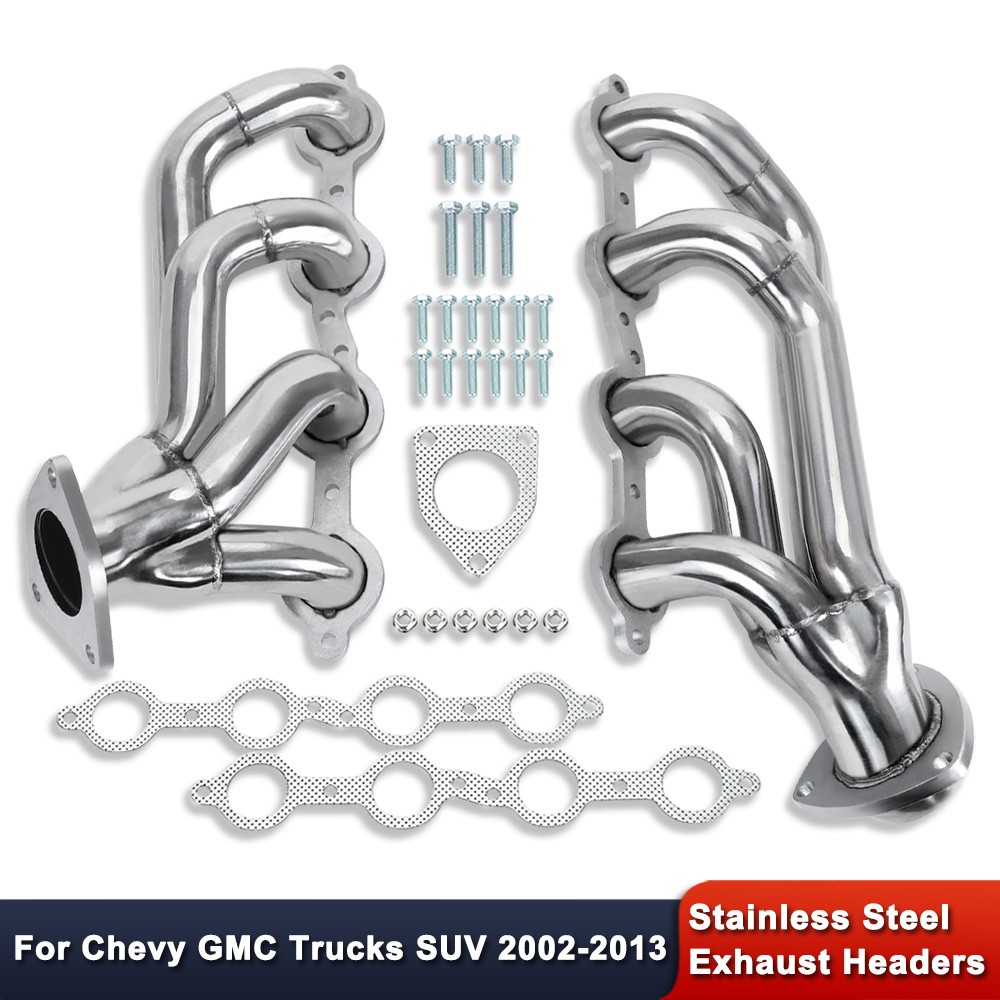 For Chevy GMC Trucks SUV 2002-2013 4.8L 5.3L 6.0L 6.2L Exhaust Headers Stainless