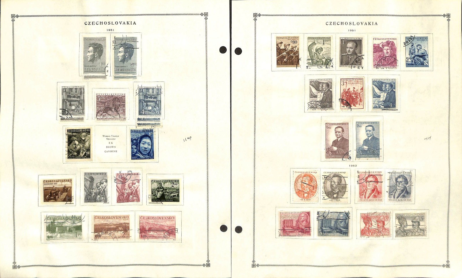 Czechoslovakia Stamp Collection on 50 Scott International Pages, 1918-1967 (BB)