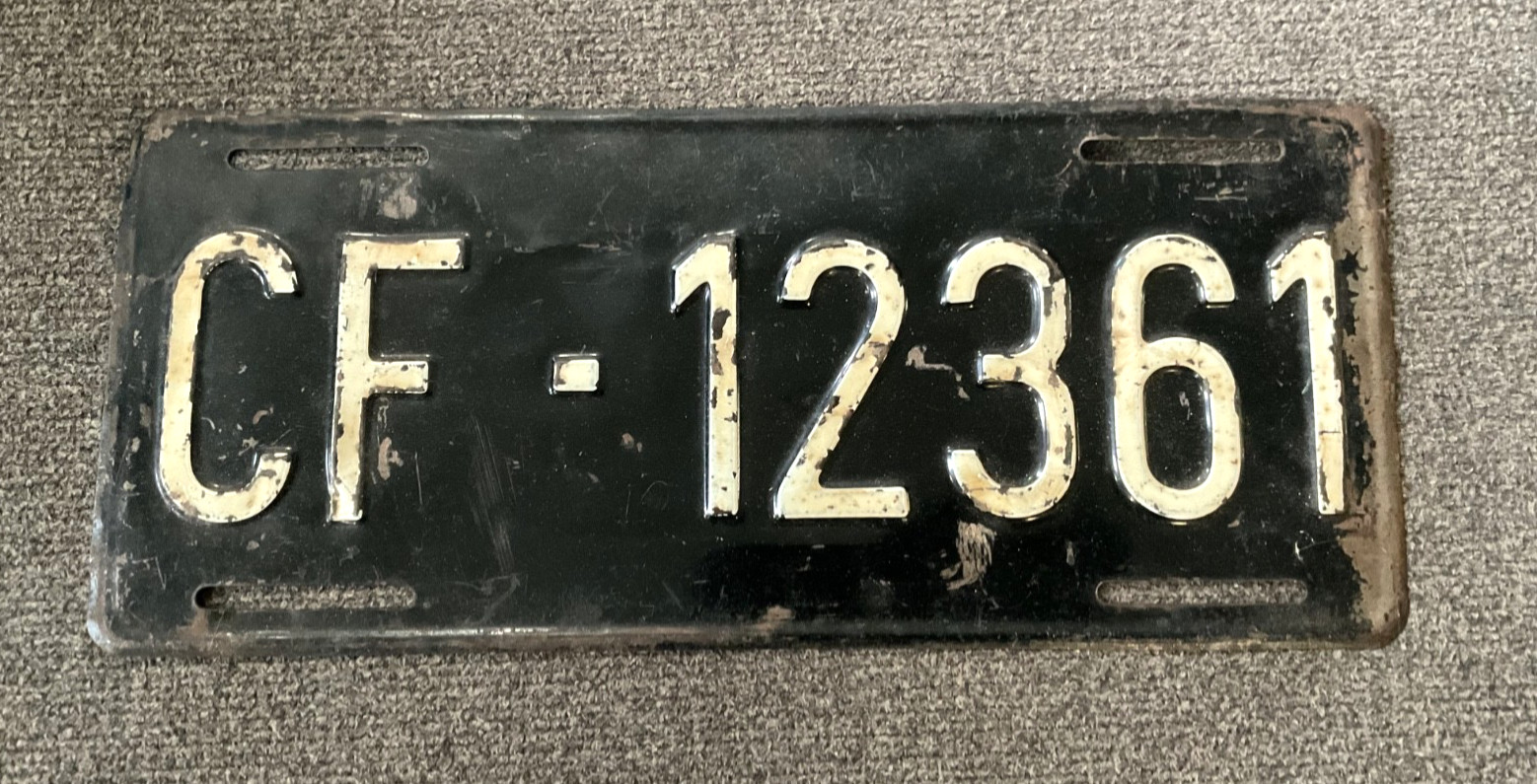 RARE 1950's US FORCES FRANCE LICENSE PLATE ALL ORIGINAL WITH WEAR