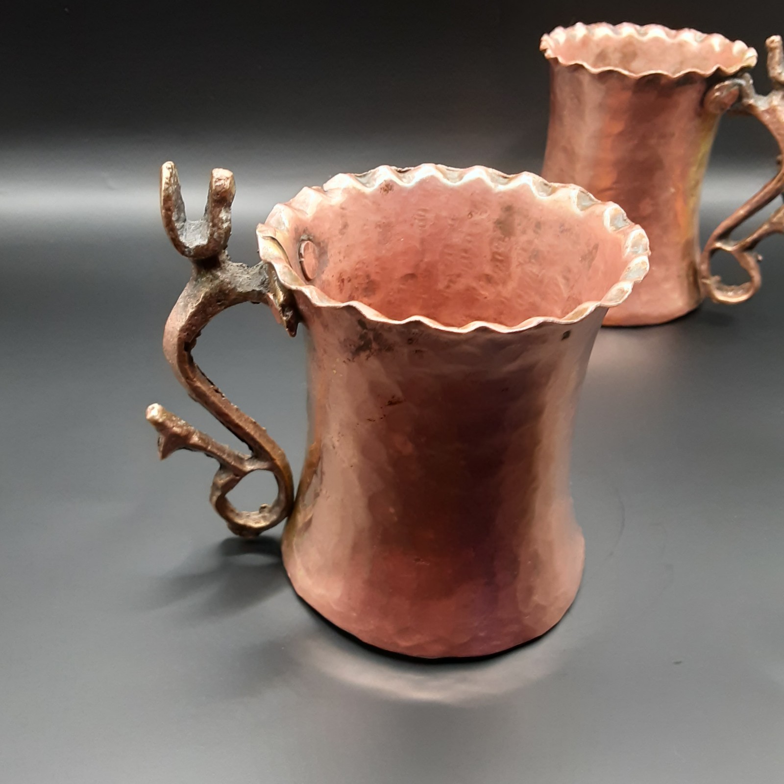Copper Beer Mugs Handcrafted Moscow Mule Cups Set of 2