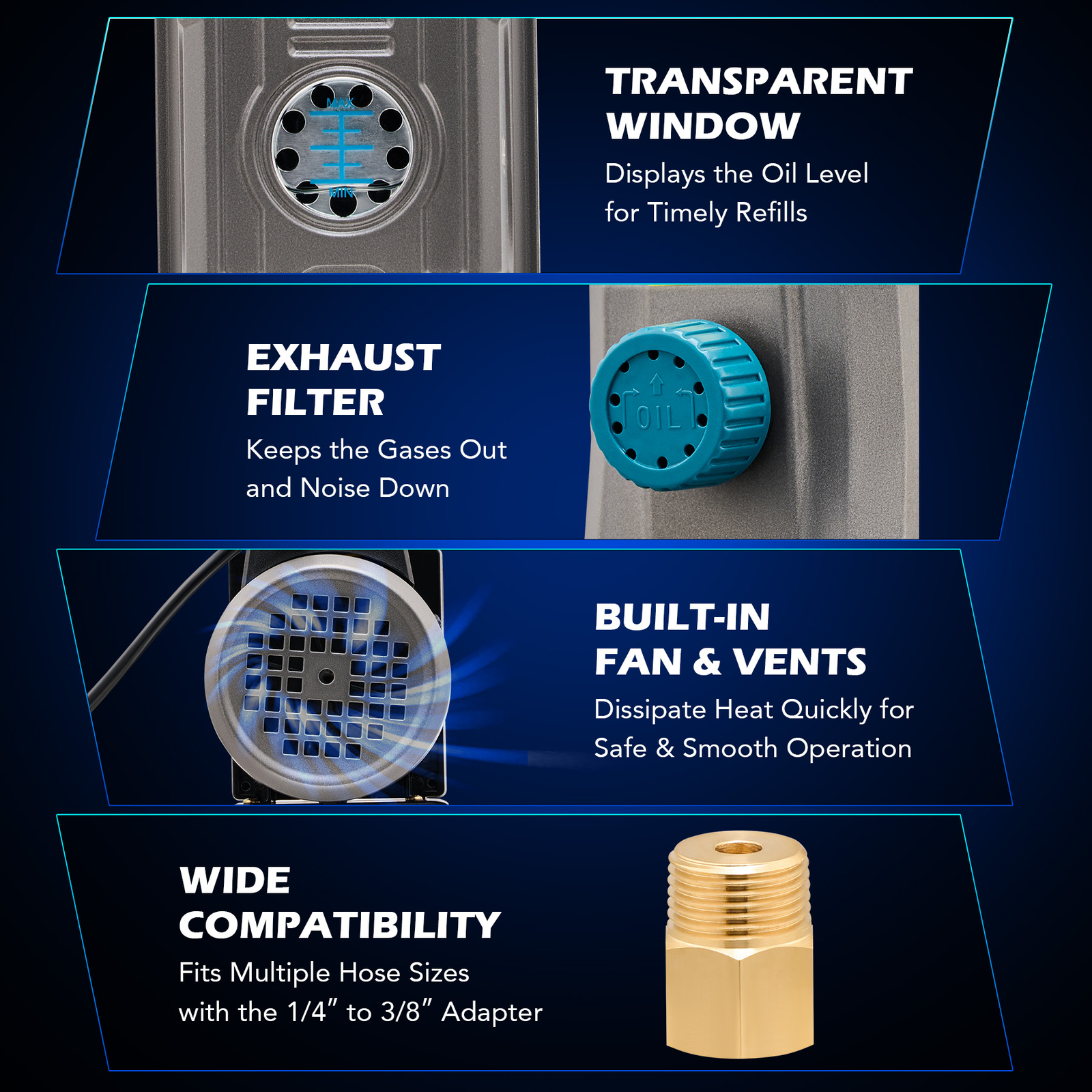 OMT 3.5CFM 1/4HP Combo AC Manifold Gauge Set Air Vacuum Pump for Auto Home HVAC