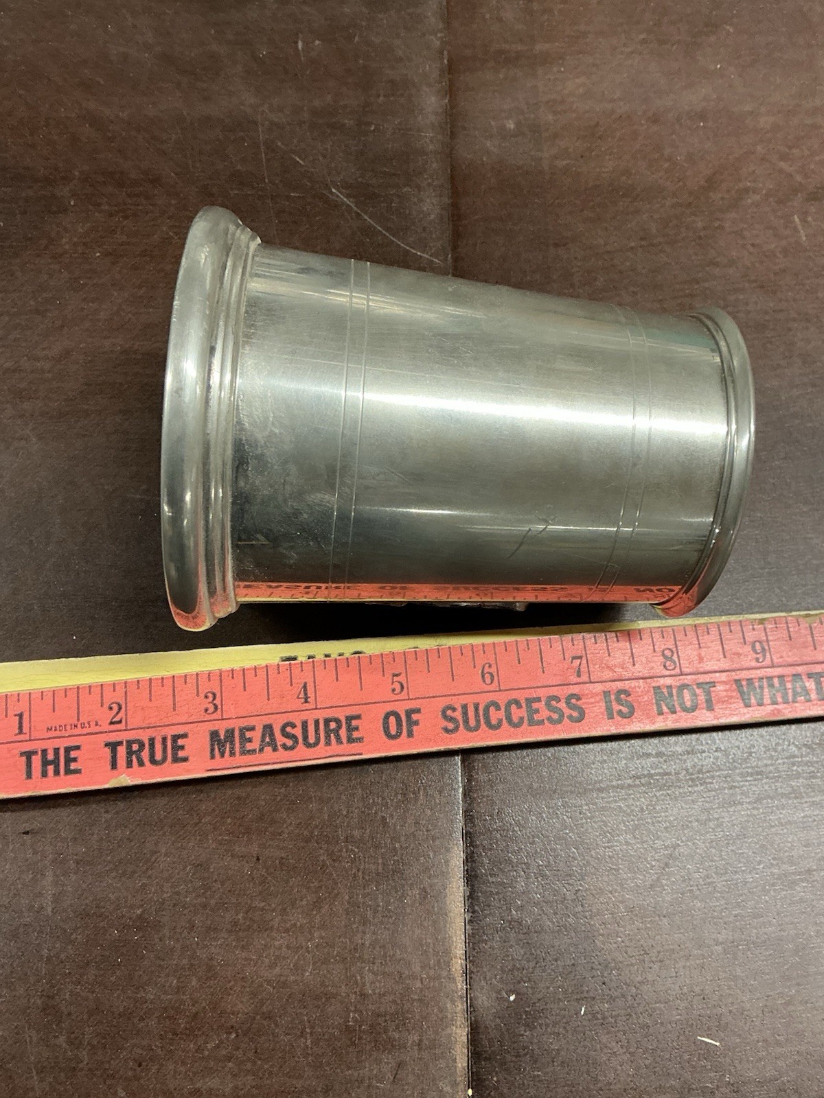 VTG 76 Gas Station Petroleum Beer Stein Metal Mug Clear Bottom Retro Beer