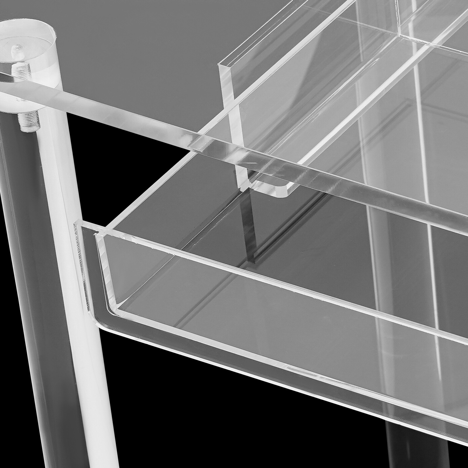 Acrylic Makeup Vanity Desk - Clear Vanity Table w/ Drawer - Small Makeup Table