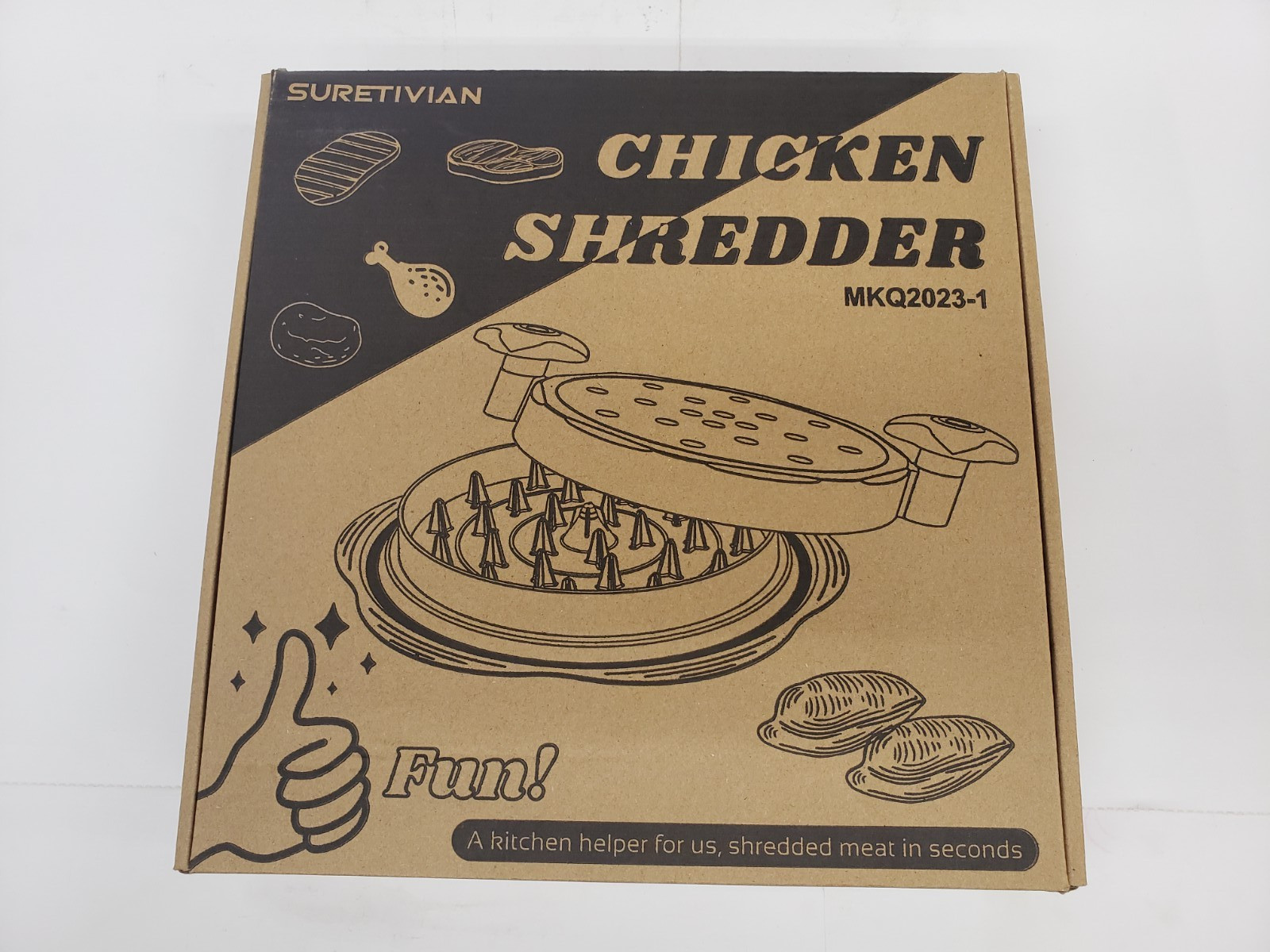 Suretivian MKQ2023-1 Large Ergonomic Chicken Shredder Set - Orange