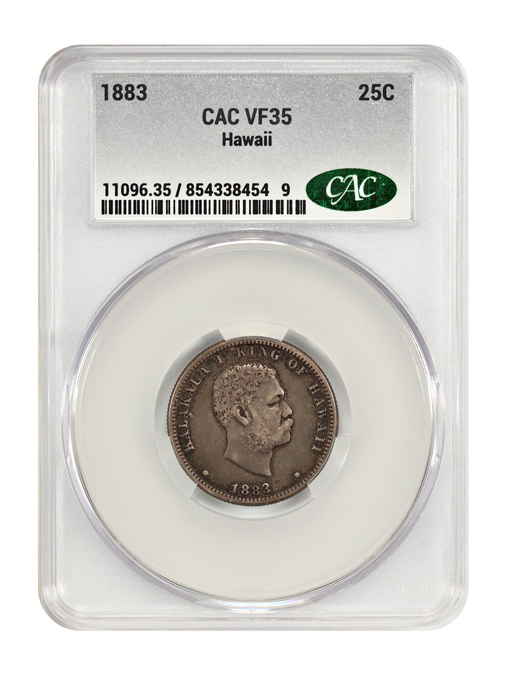 1883 25C Hawaii CACG VF35 - Hawaii - Popular Hawaiian Quarter