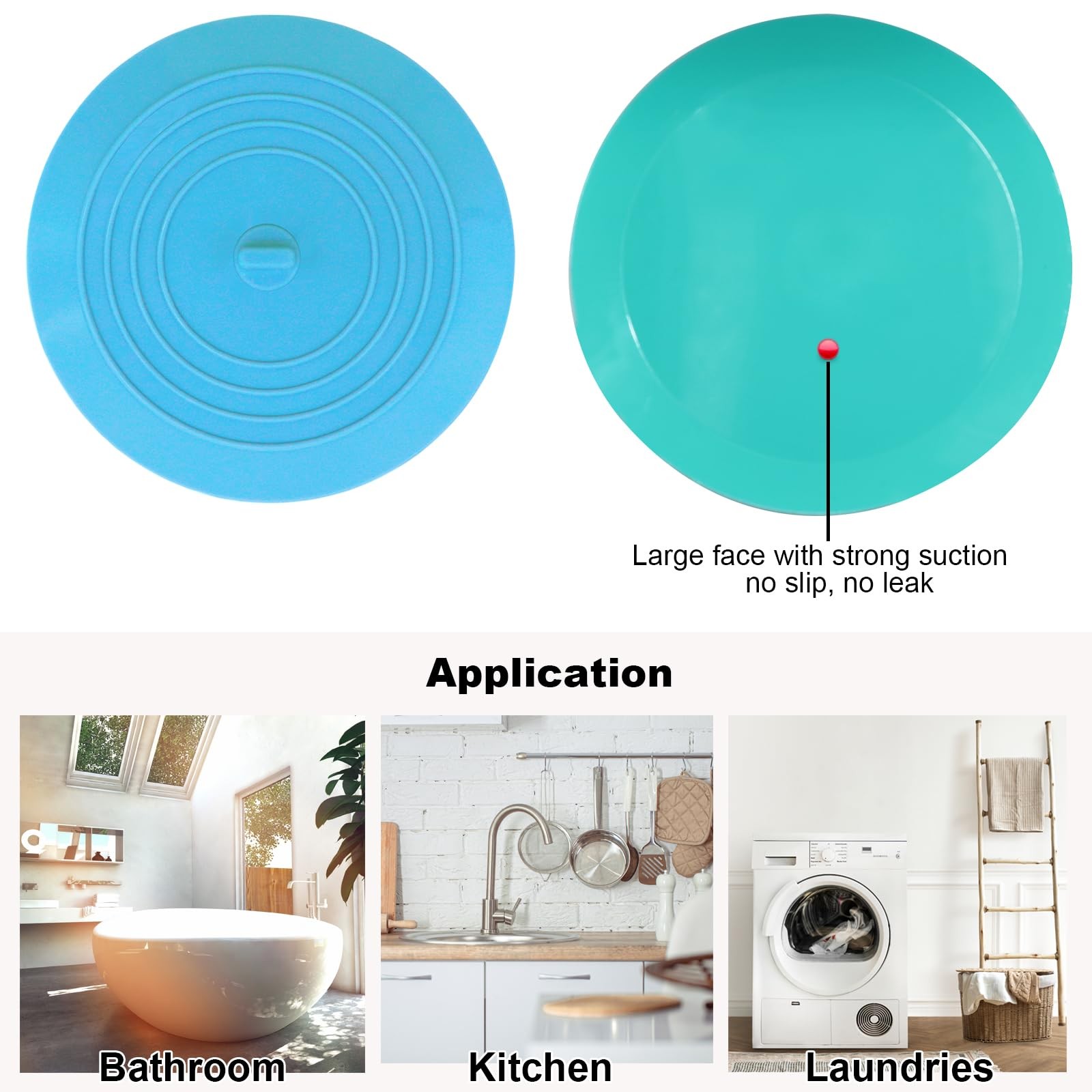 Bathtub Drain Stopper 2 Pack, 5 inches Silicone Tub Stopper Drain Cover, Bath