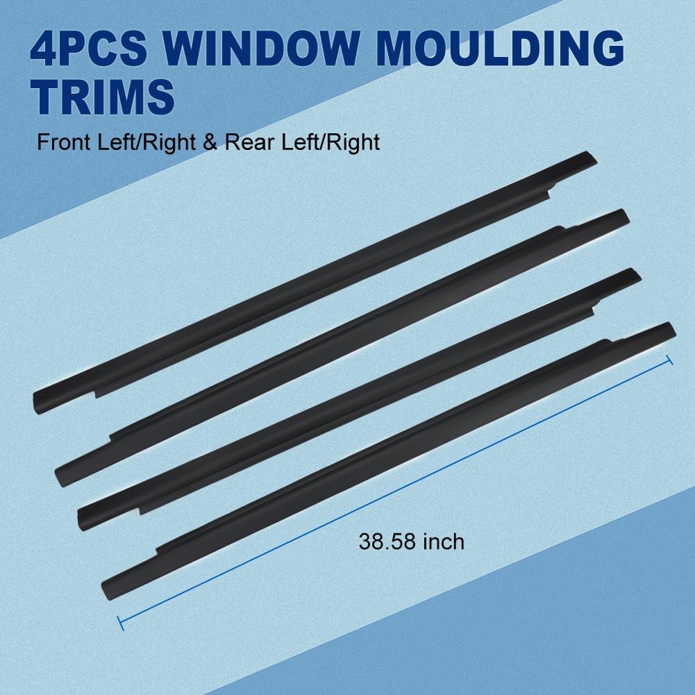 4PCS Door Window Moulding Weatherstrip Compatible with Tundra 2000-2006, Outer