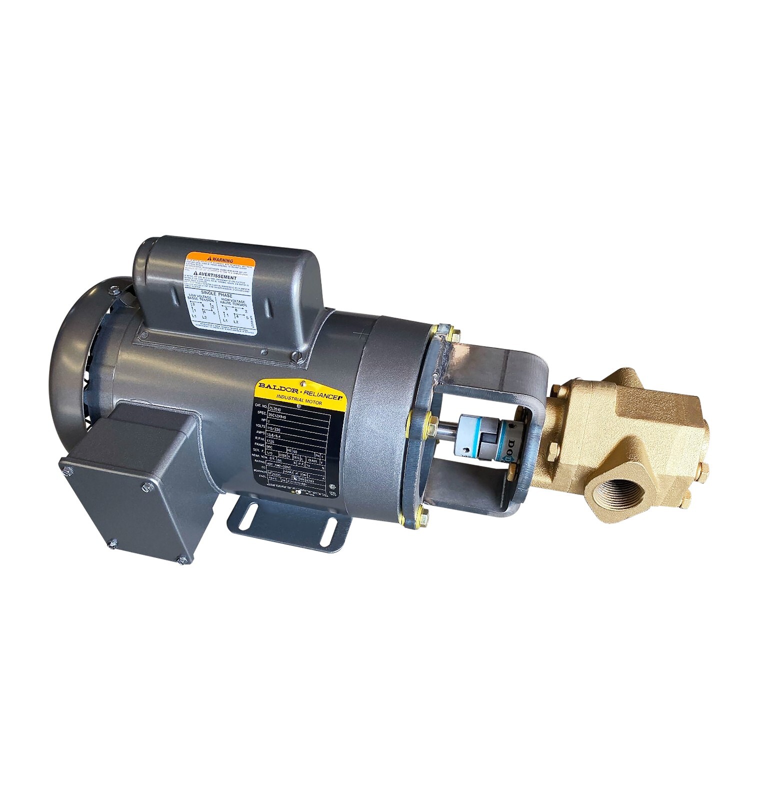 25gpm Oil Transfer Gear Pump with 1HP motor (No Switch, Plug, or Handle)