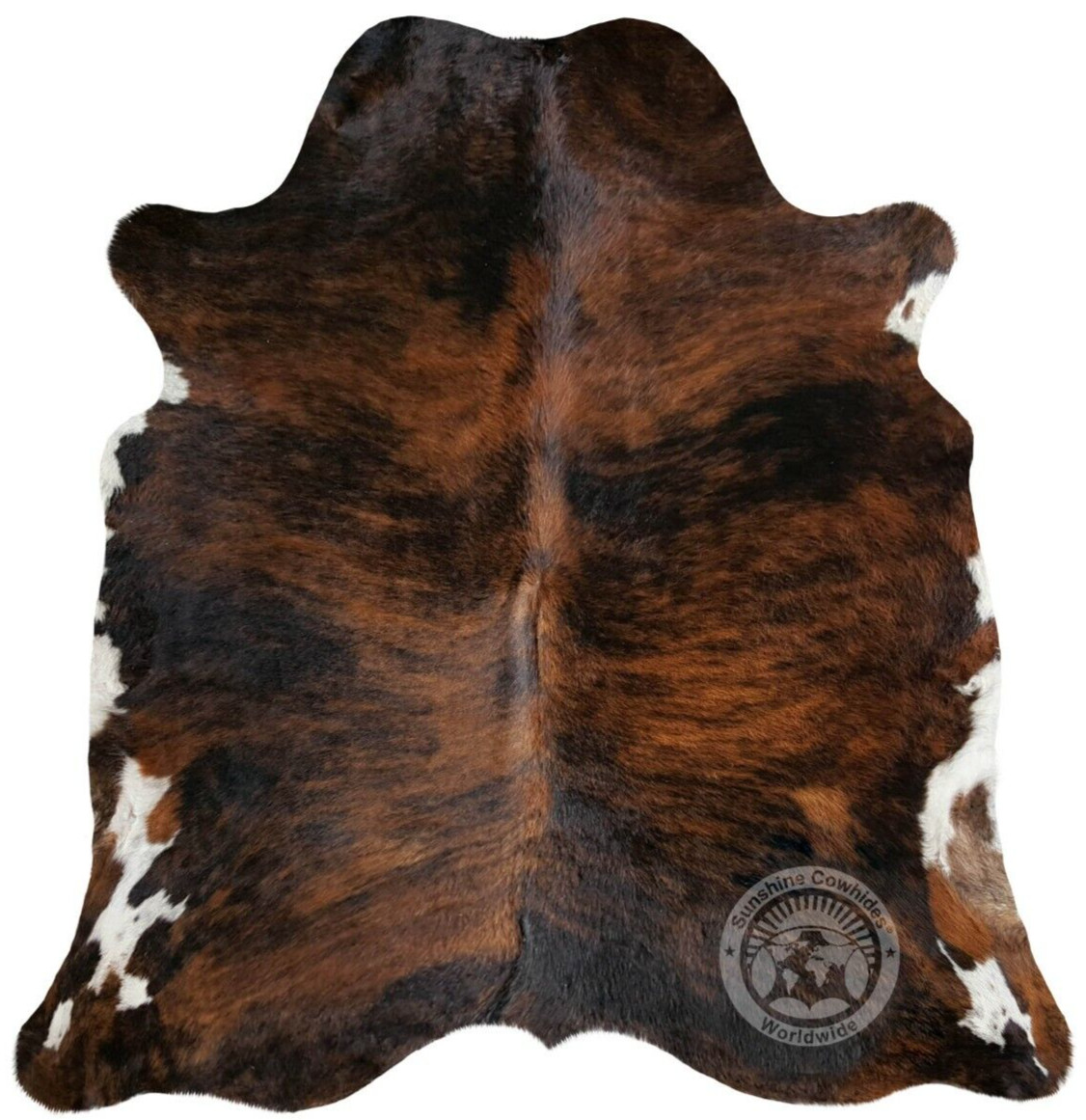 Real Cowhide Rug Dark Brindle - Size 6x7-8'