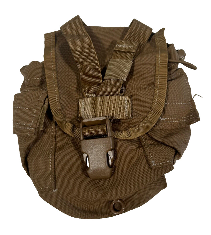 USMC USGI MOLLE 1 qt Canteen General Purpose Pouch Cover Coyote Brown DAMAGED