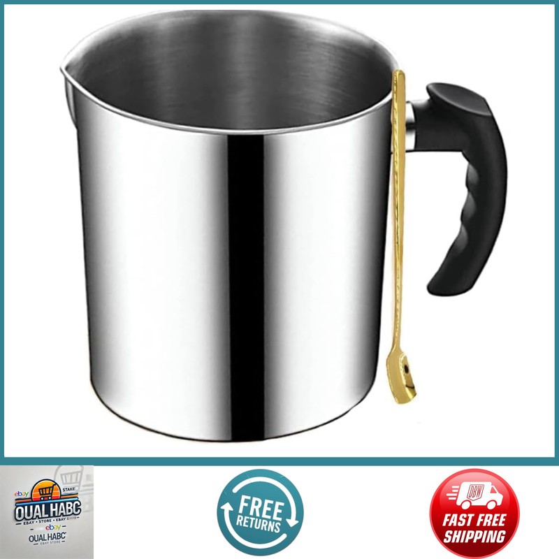 44oz Stainless Steel Candle Making Pouring Pot & Spoon Wax Melting Pitcher