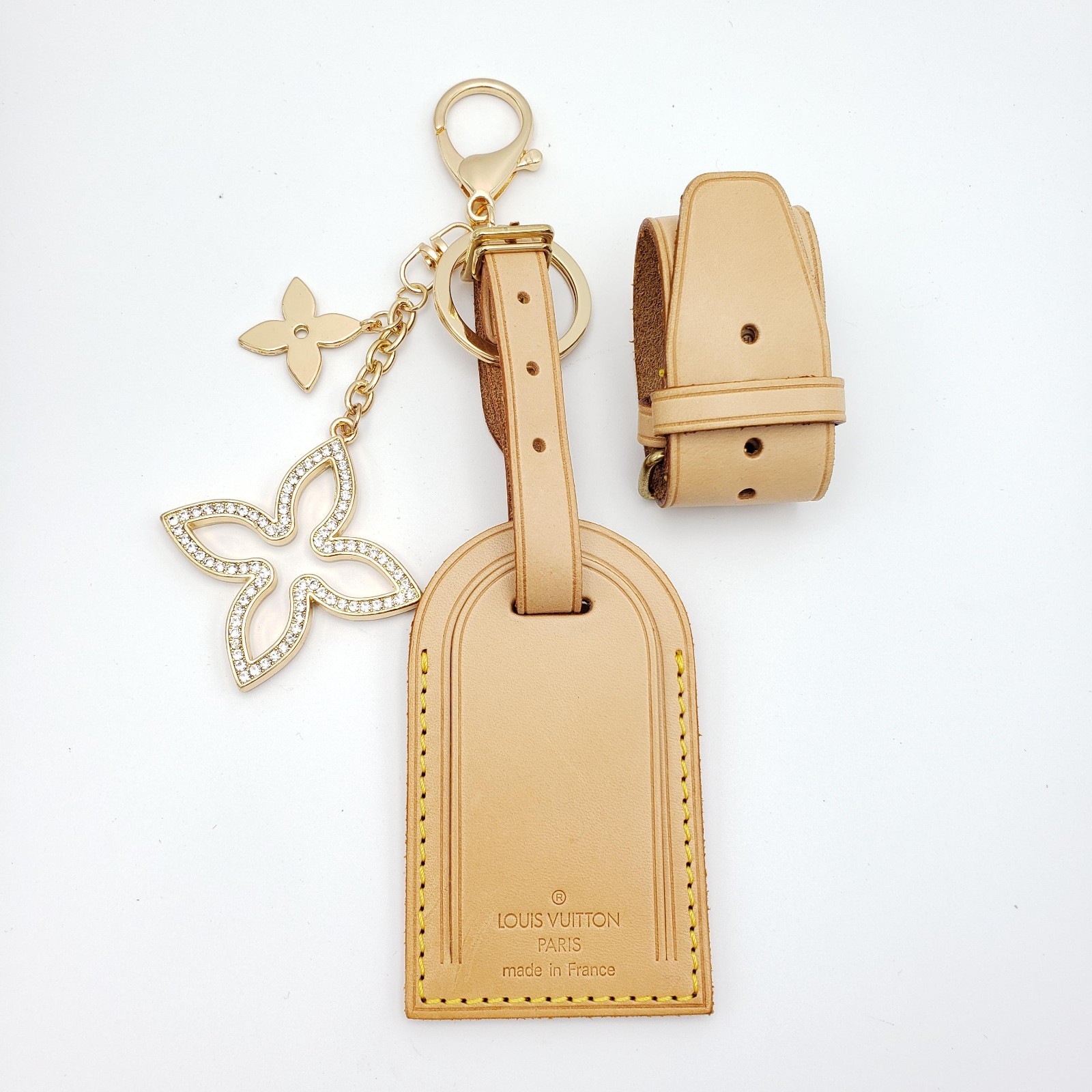 100% Authentic Louis Vuitton Luggage Tag/ Name Tag with Unbranded Keycharm