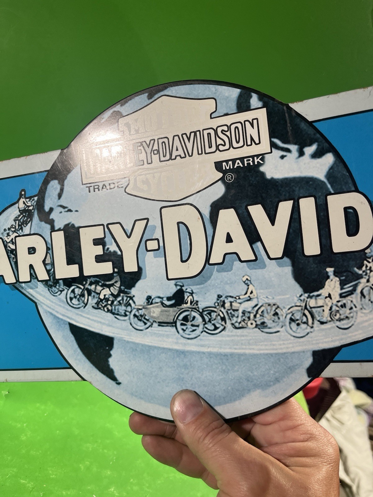 Harley Davidson Metal Display Sign - H-D Globe - Ande Rooney 2005