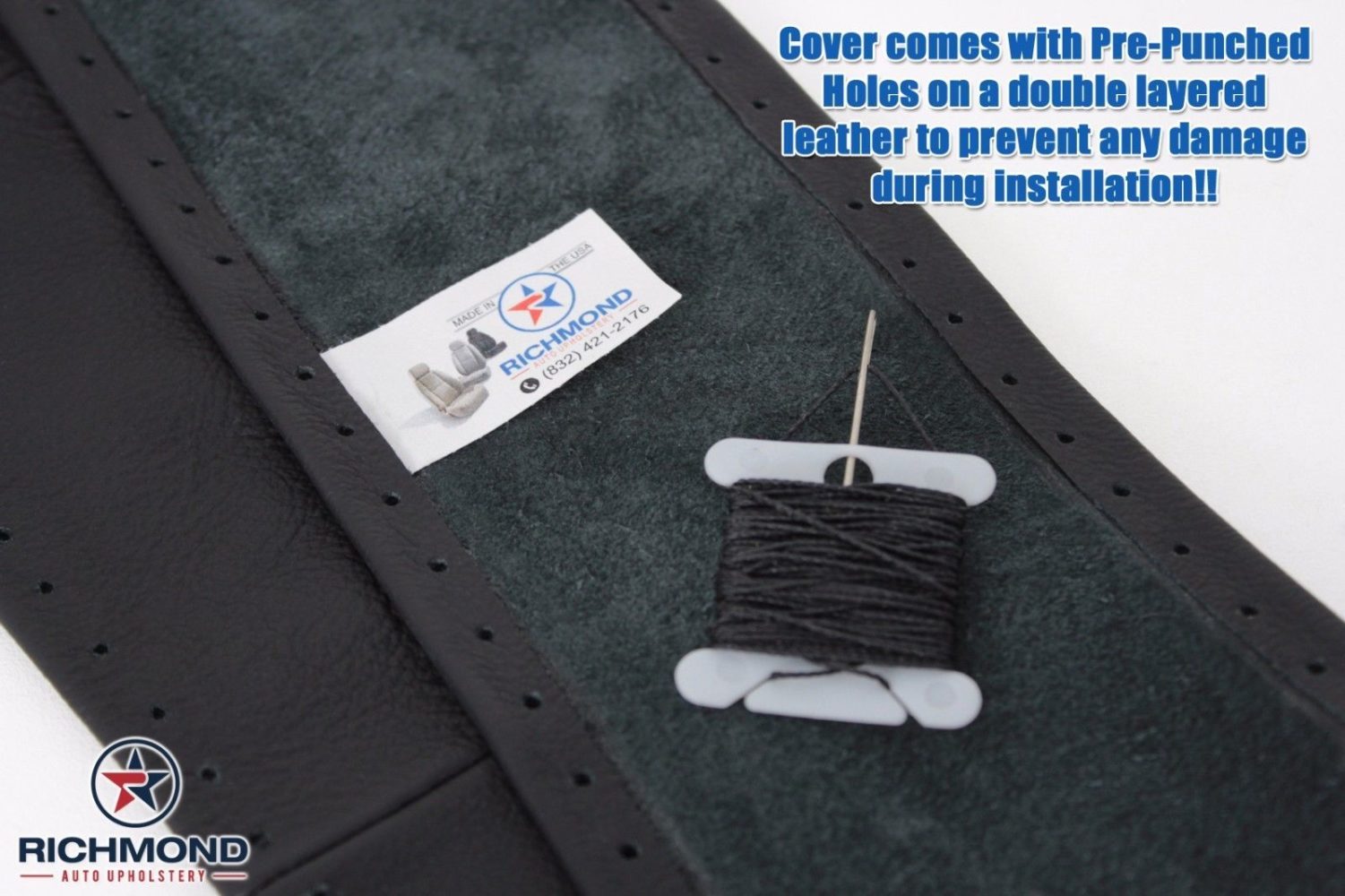 me2001 2002 Chevy Silverado 3500 LT LS -Leather Wrap Steering Wheel Cover, Black