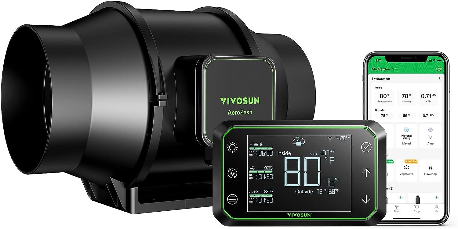 VIVOSUN AeroZesh S6 6" 405CFM Inline Duct Fan HVAC Exhaust Blower E42A Growhub