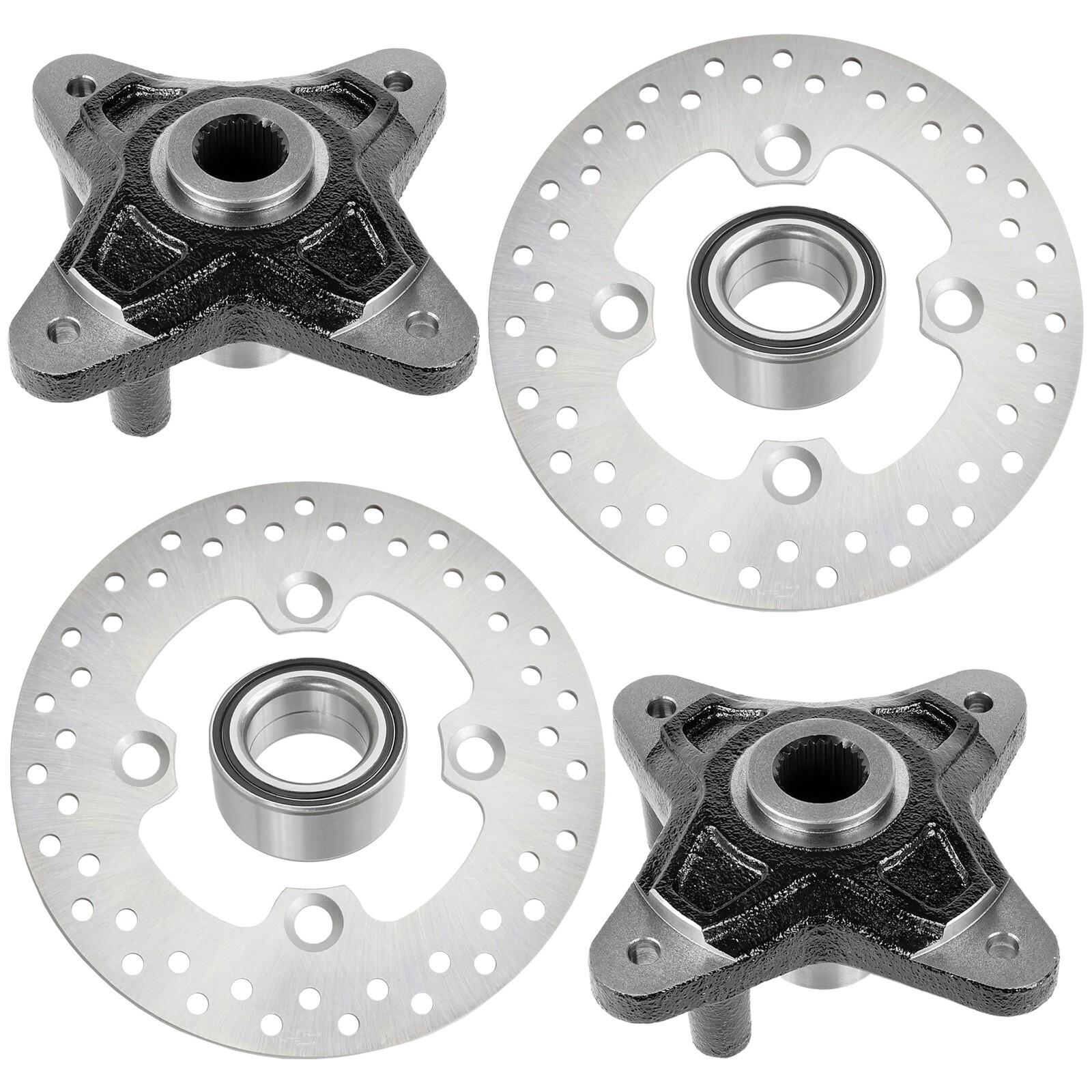2 Rear Brake Disc Rotor Wheel Hub Bearing For Polaris RZR XP 4 900 2012-2013