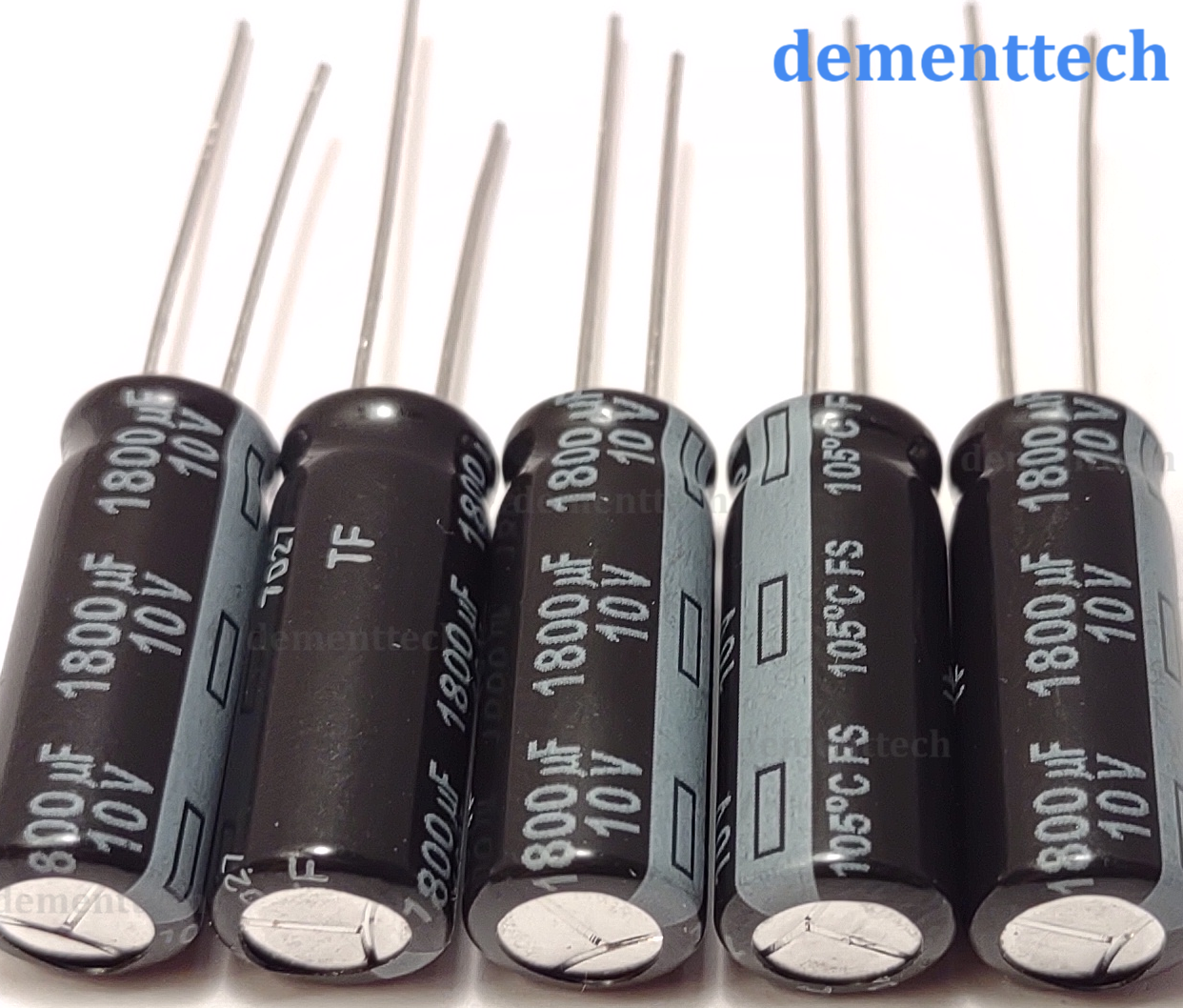 5x Panasonic FS 1800uF 10V Narrow 8mm Low-ESR 105C Capacitors 8x20 replaces 6.3V