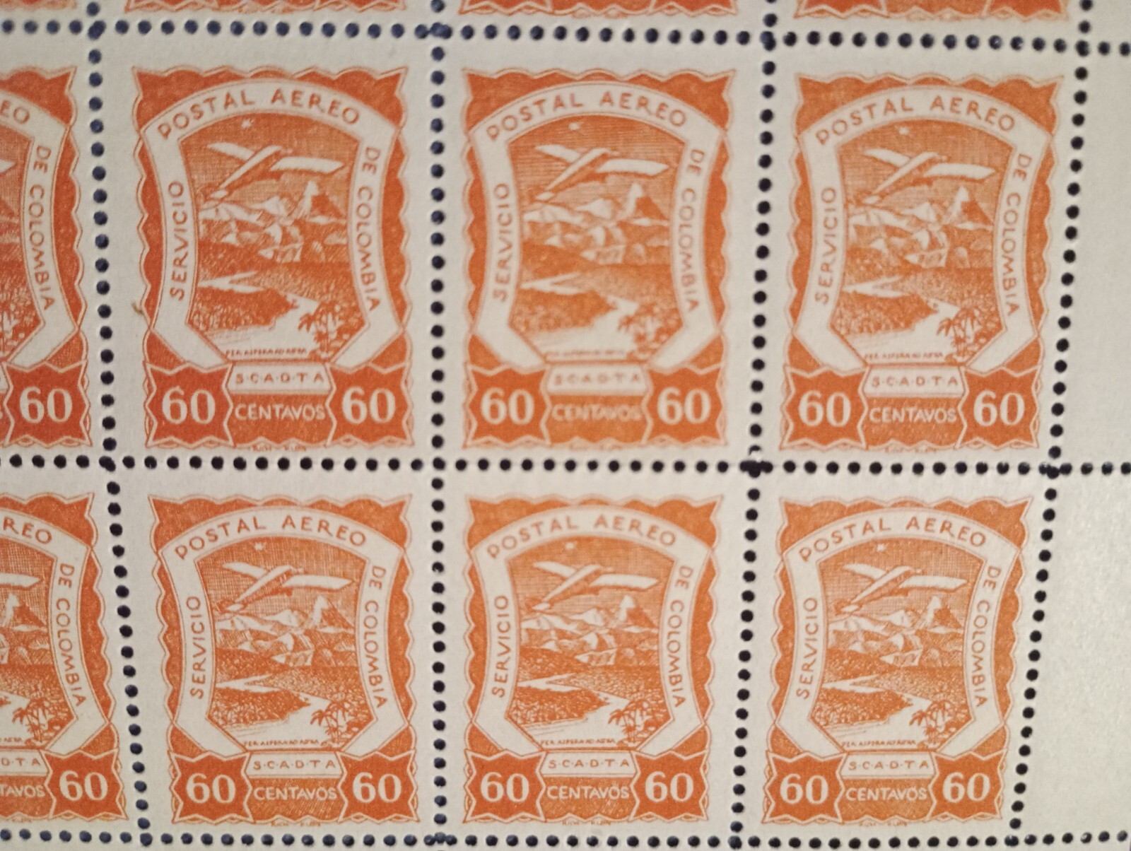 SCADTA Colombia airmail Sc # C31 Mi# 16 Full sheet of 25 cat 2000$+ MVLH