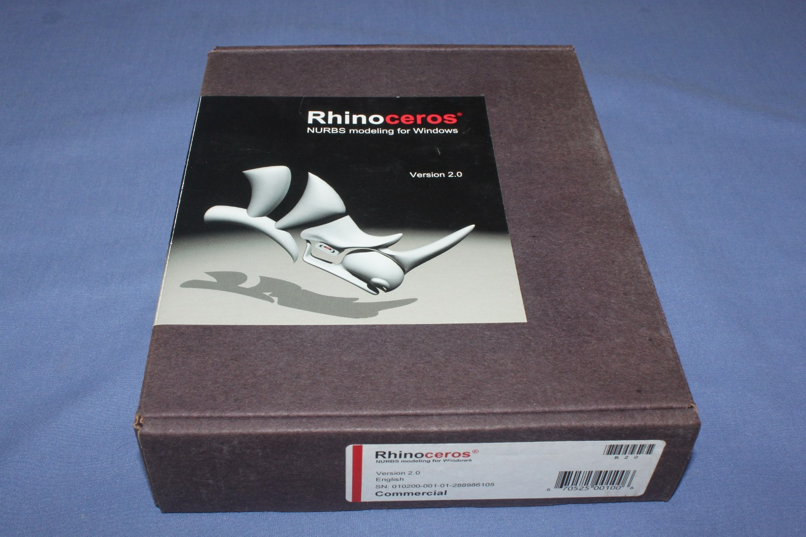 New Rhinoceros NURBS Modeling Commercial Ver. 2.0 for Windows – w/ CDs & Manuals