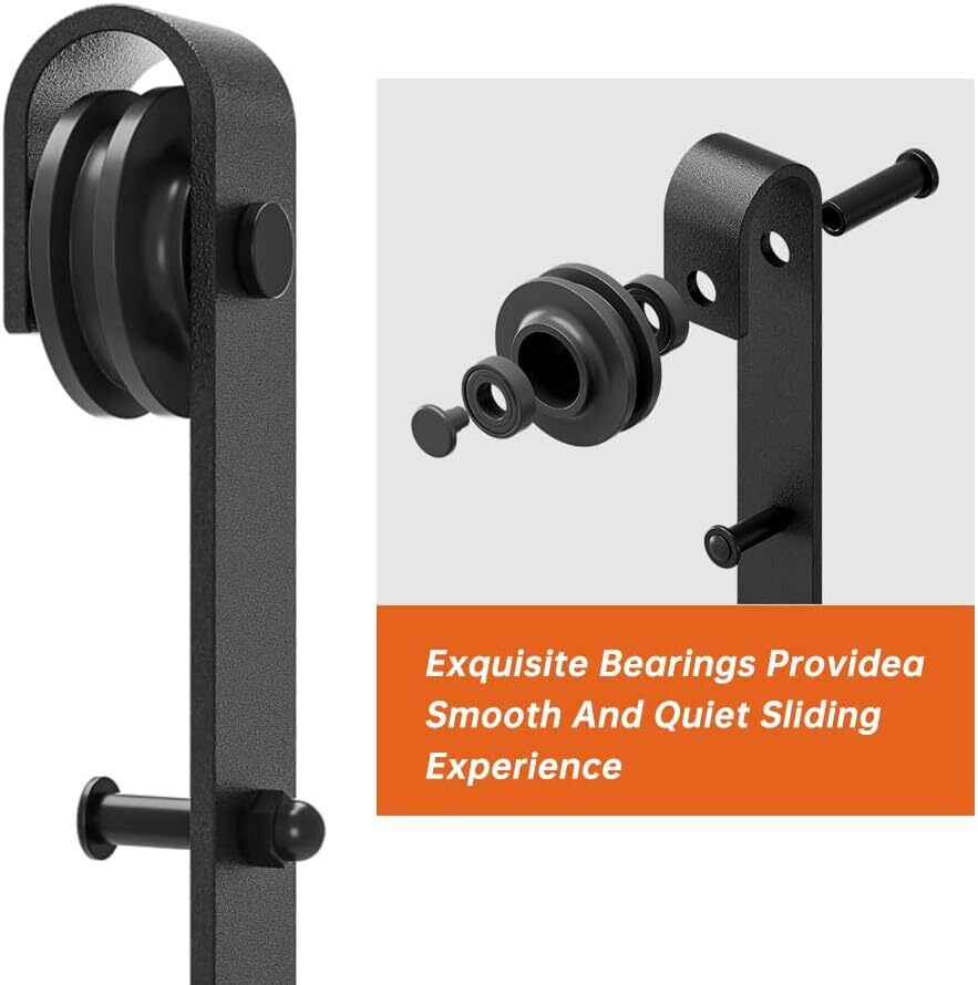 6.6FT Heavy Duty Sliding Barn Door Hardware Track Kit for One 36"-40" Wide Door