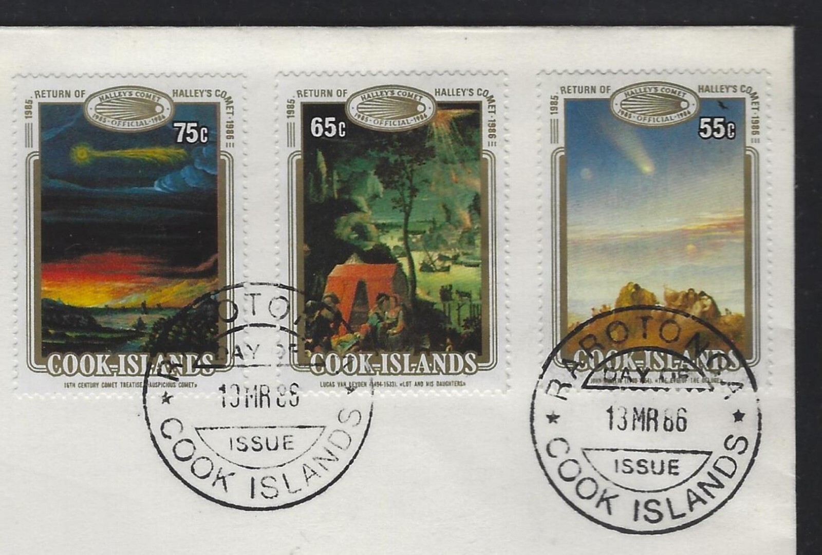 1986 Cook Islands Scott #897-901 First Day Cover - Halley's Comet Set of 5
