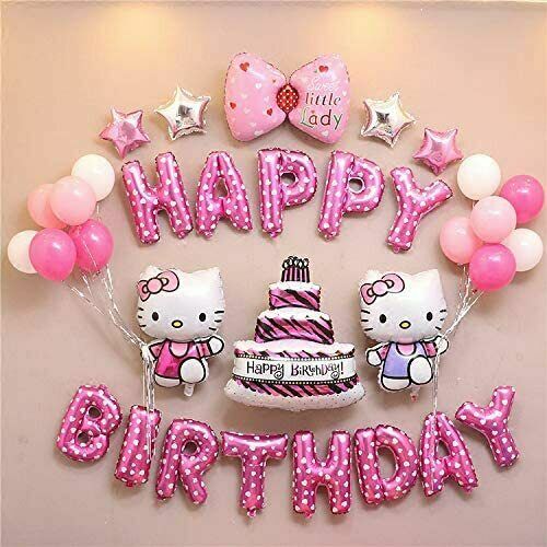 Hello Kitty Birthday Party Decorations Balloon Banner Cake Toppers Set US Seller